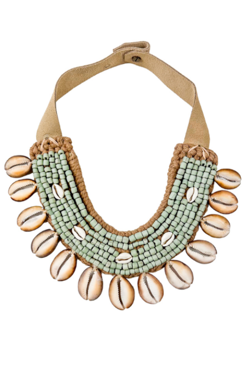 Cowrie Collar Necklace | Blue