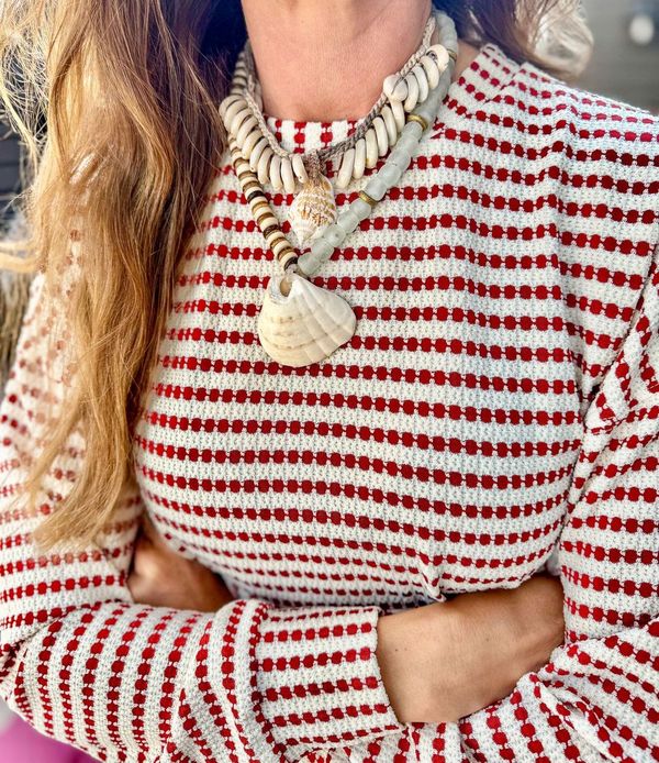 Tribal Shell Necklace | Mist + Camel