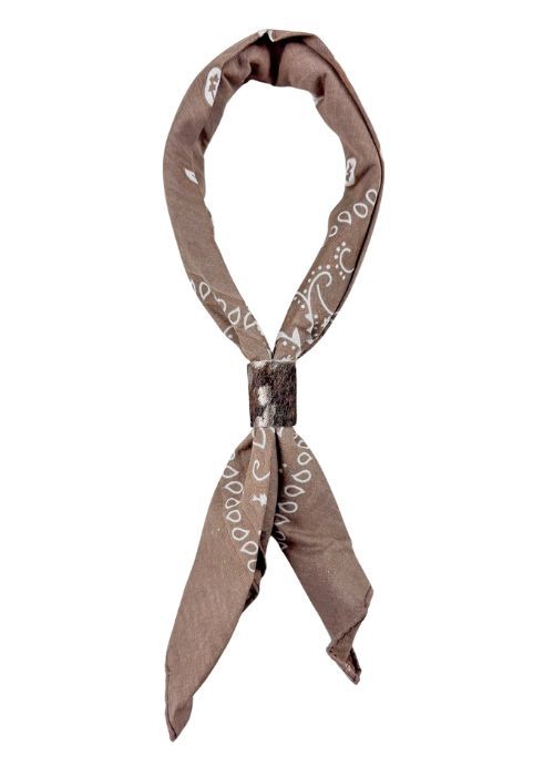 Bandana Necklace | Taupe + White