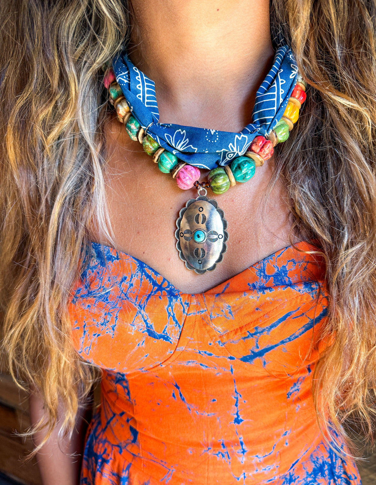 Beaded Bandana Necklace | Westward Pendant
