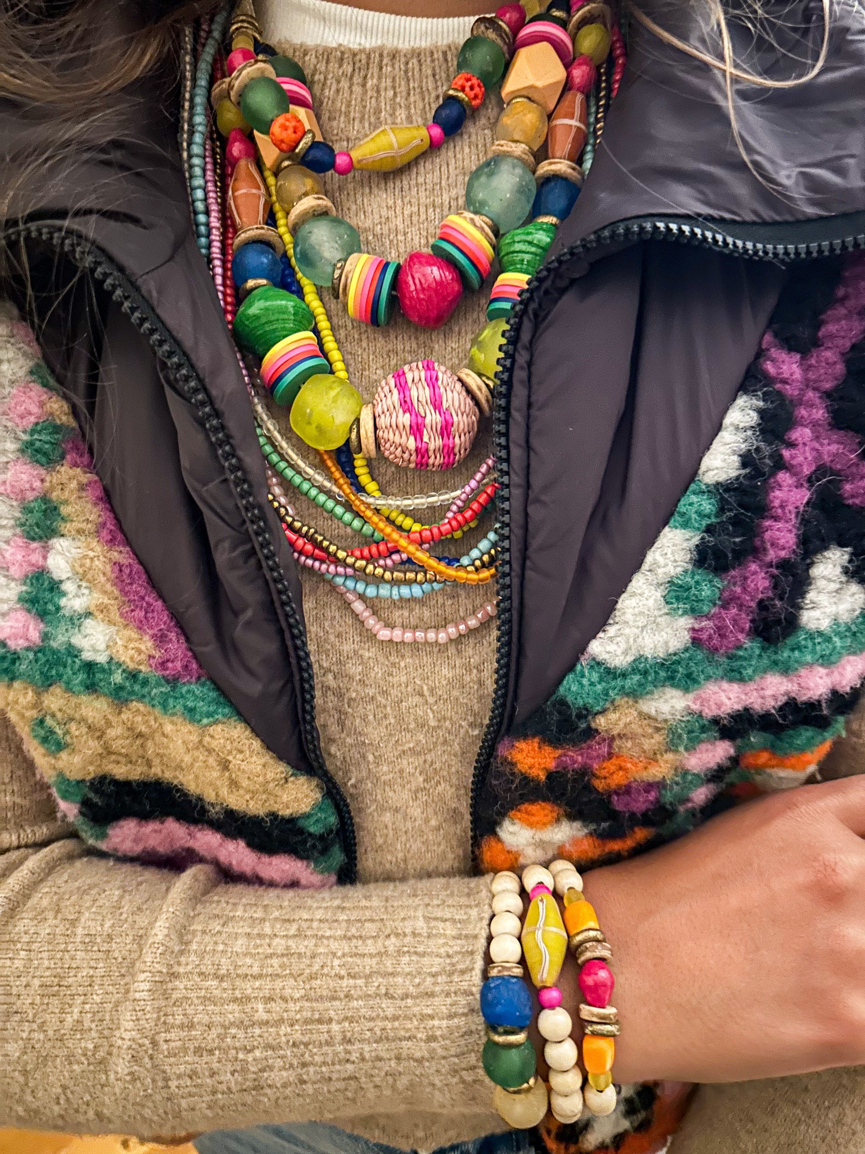 Layer Necklace Set of 10 | Colorblock