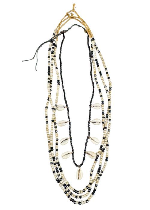 Layer Necklace Set | Black Cowrie