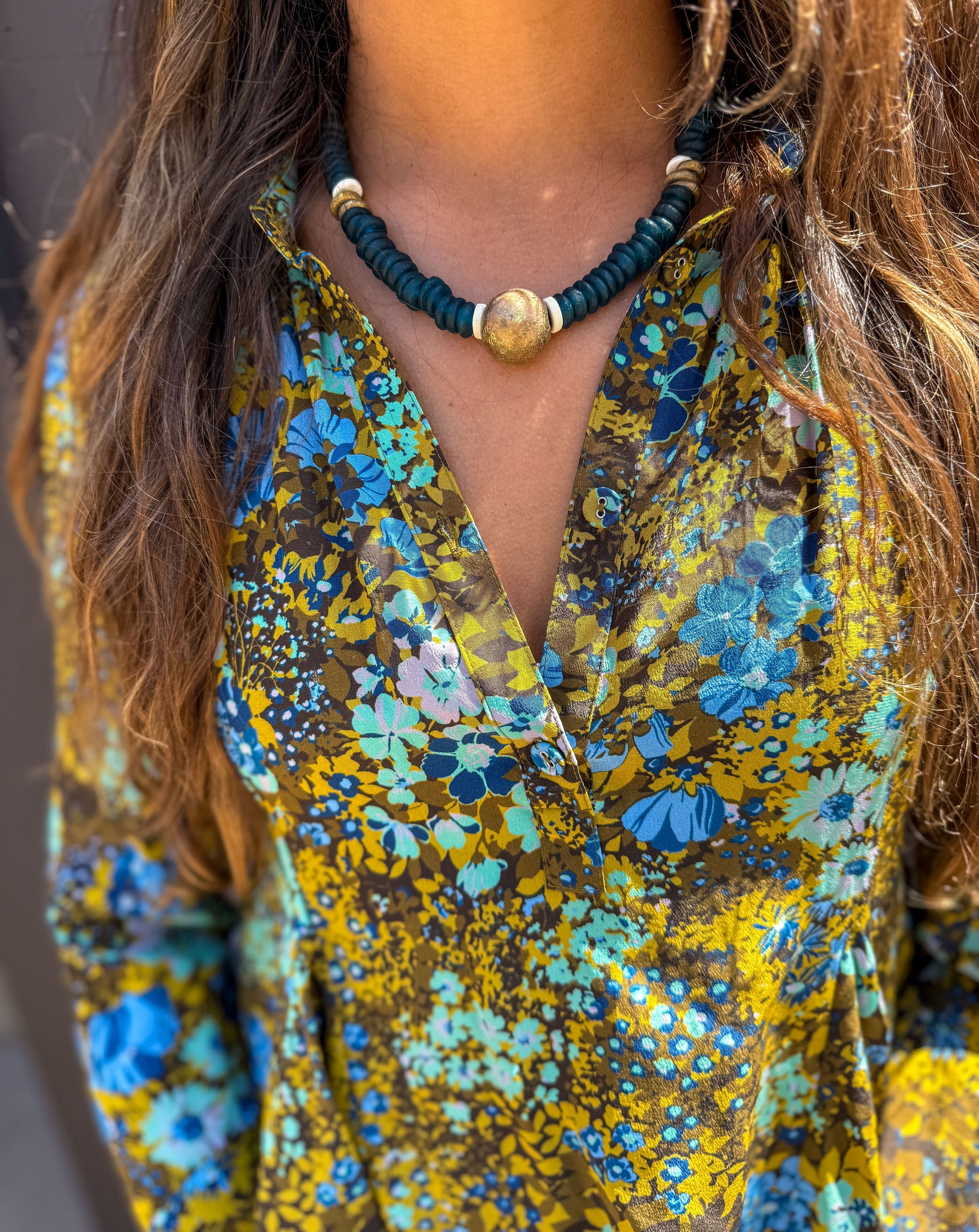Classic Glass Necklace | Navy