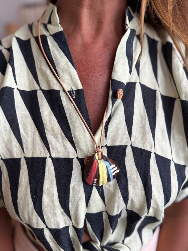 Cord Pendant Necklace | Tribal Shell | Final Sale