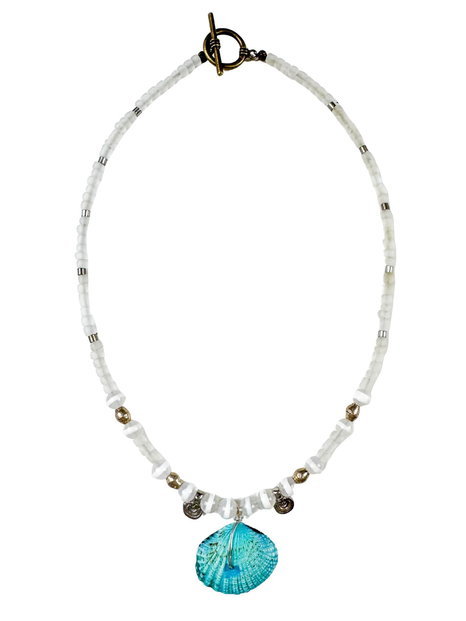 Seed Shell Necklace | Aqua Mist | Final Sale