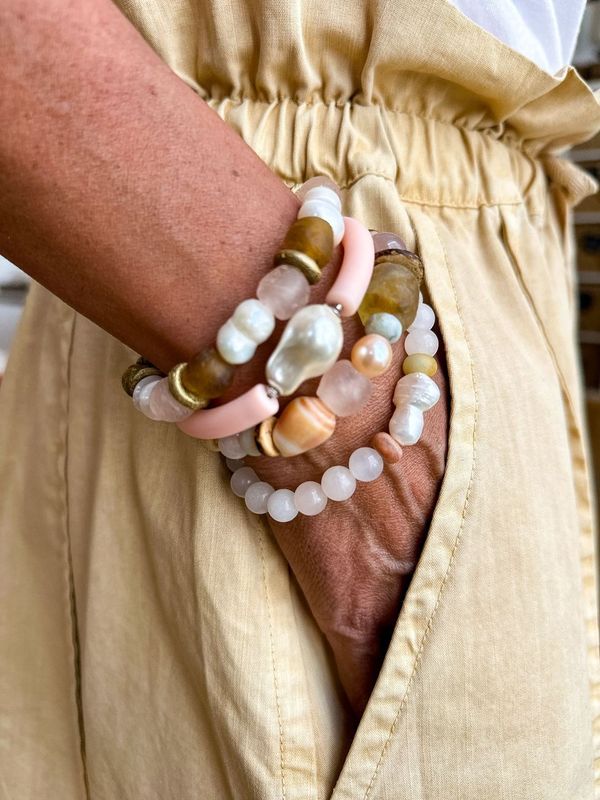 Pearl Stack Bracelet | Blush