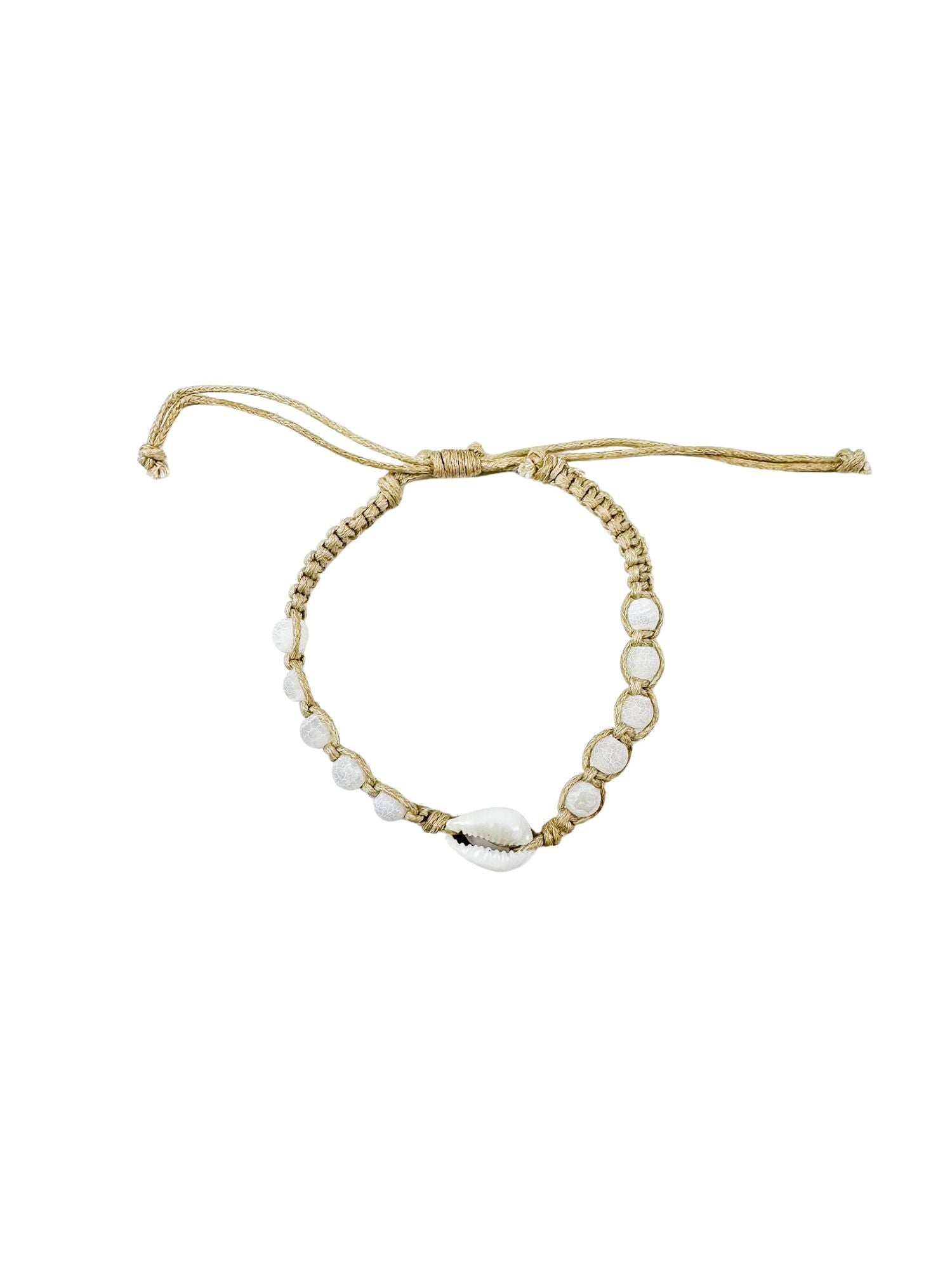 Woven Cowrie Bracelet | White | Final Sale