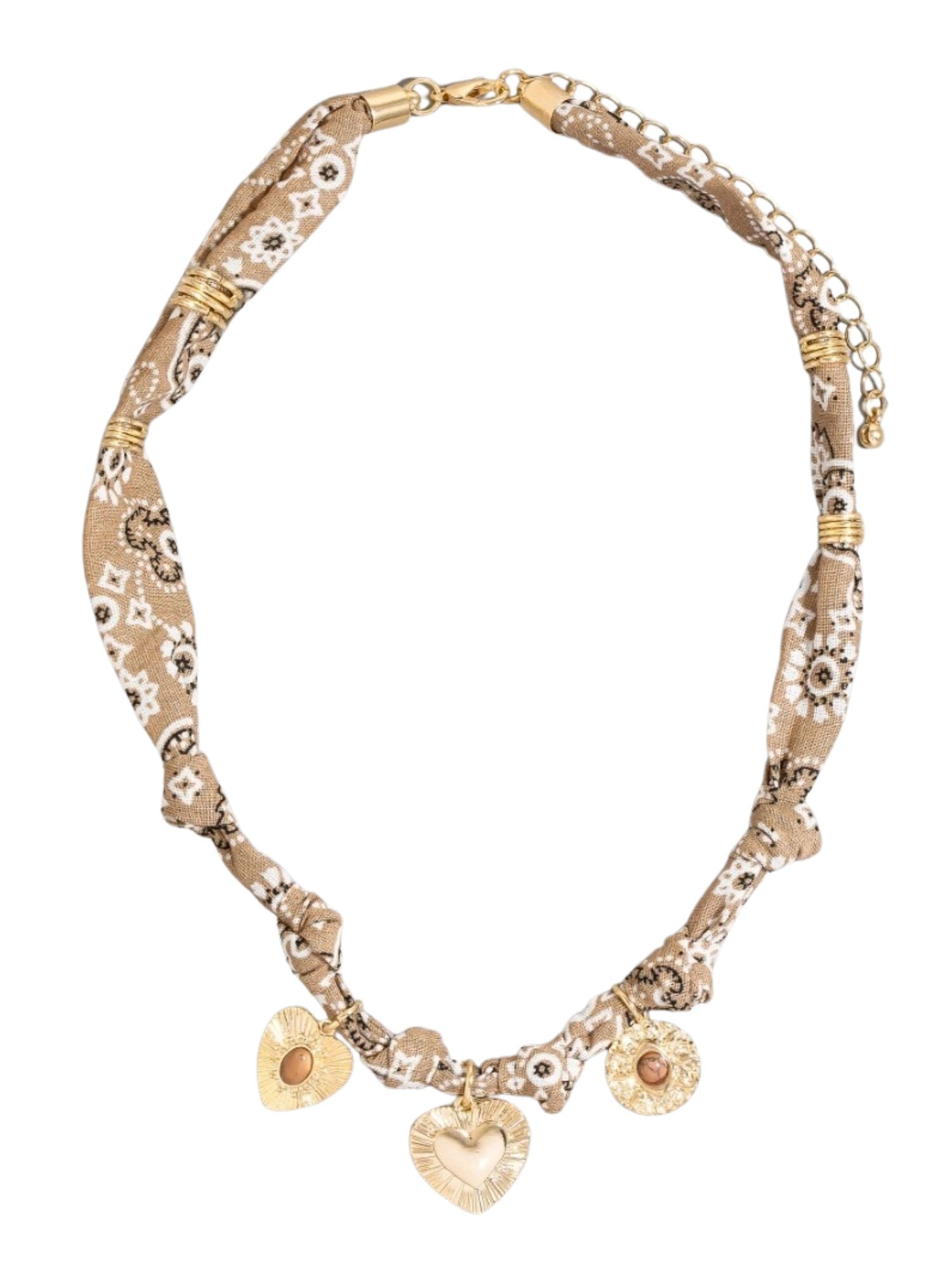 Bandana Charm Necklace | Tan
