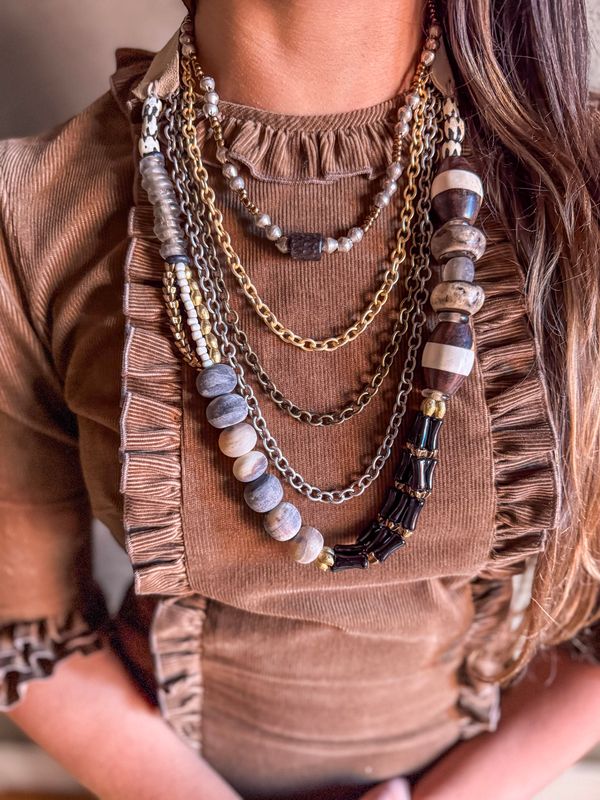 Woven Luxe Necklace | Slate