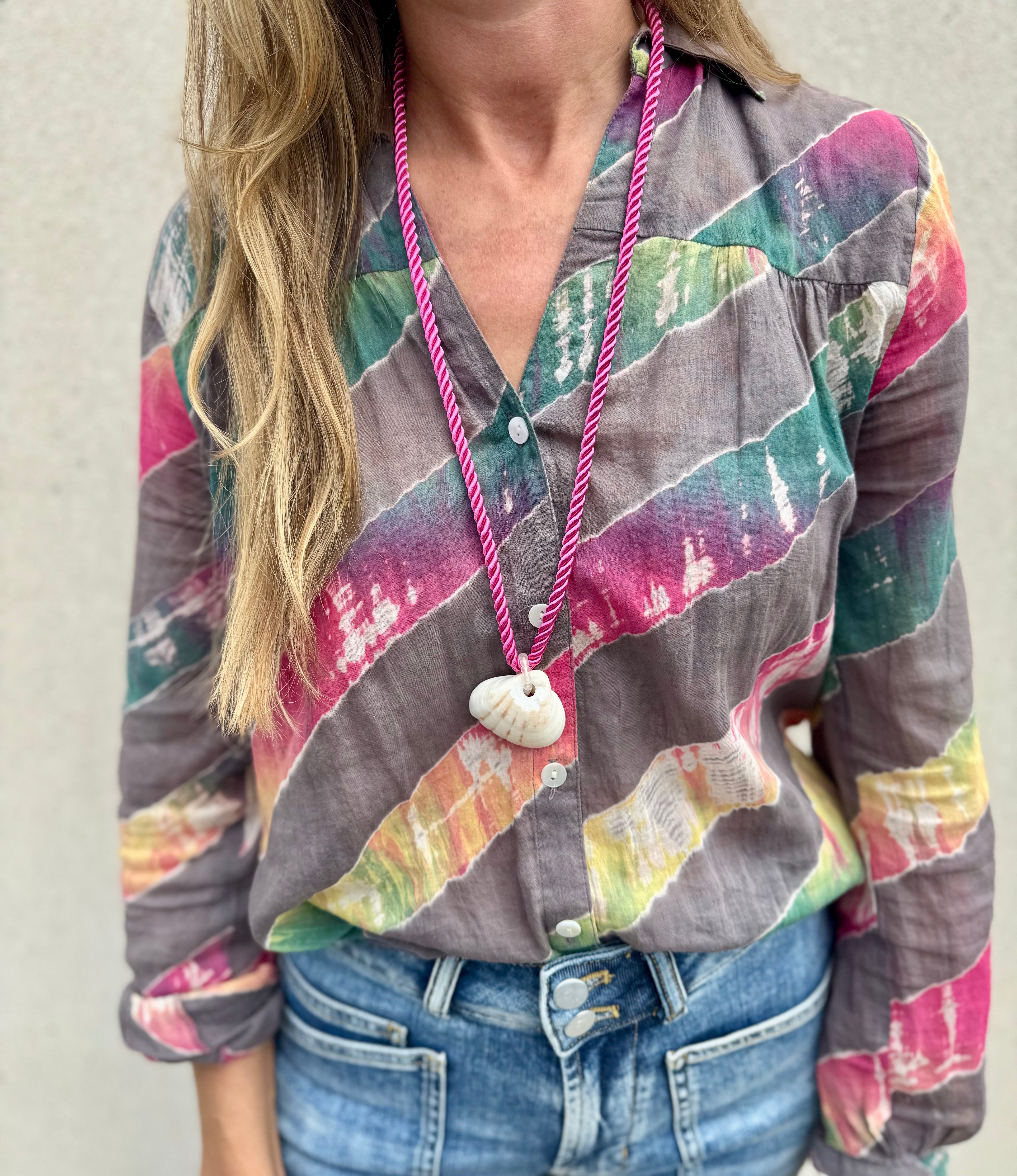 Rope Shell Necklace | Pink