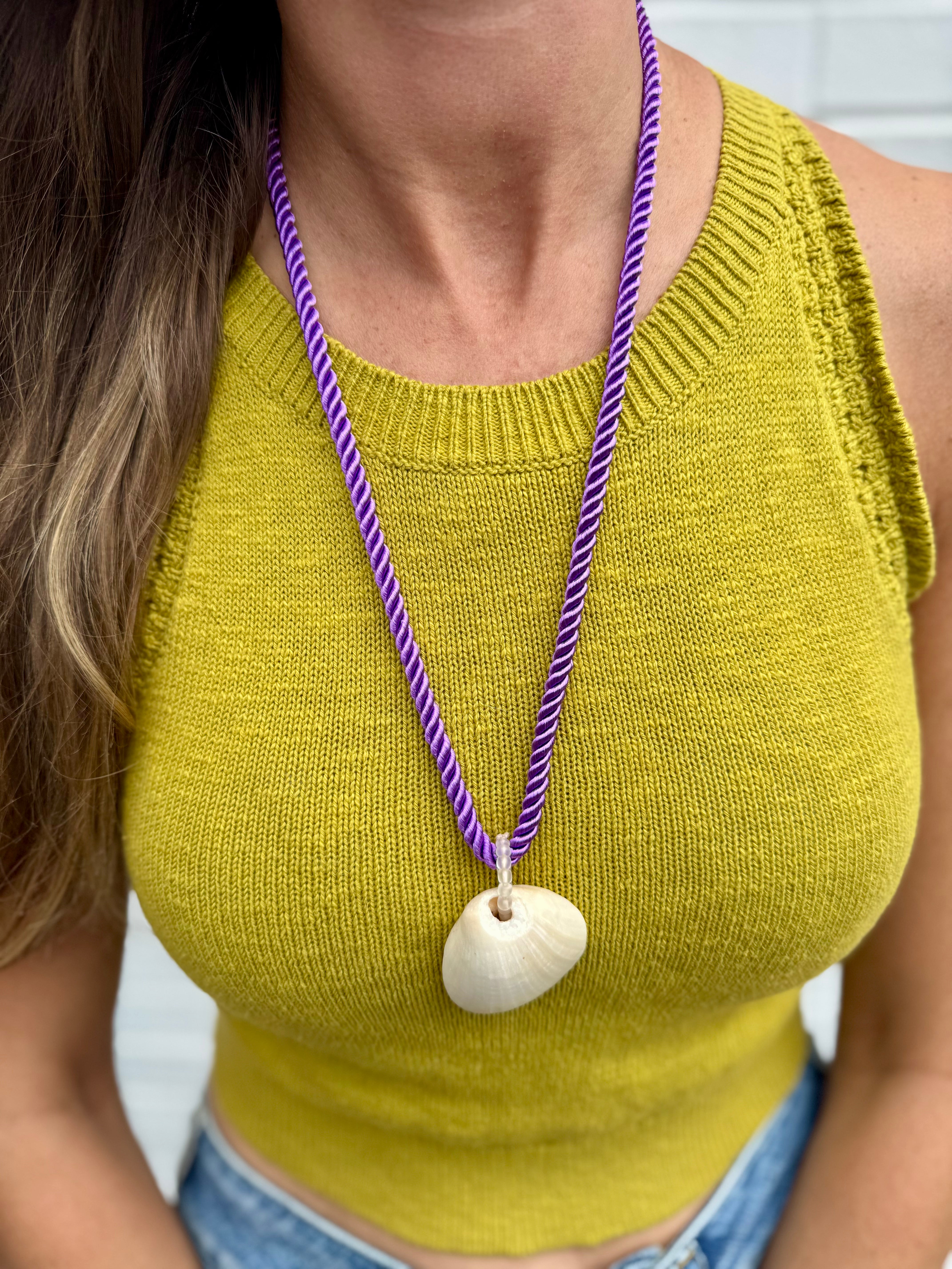 Rope Shell Necklace | Purple