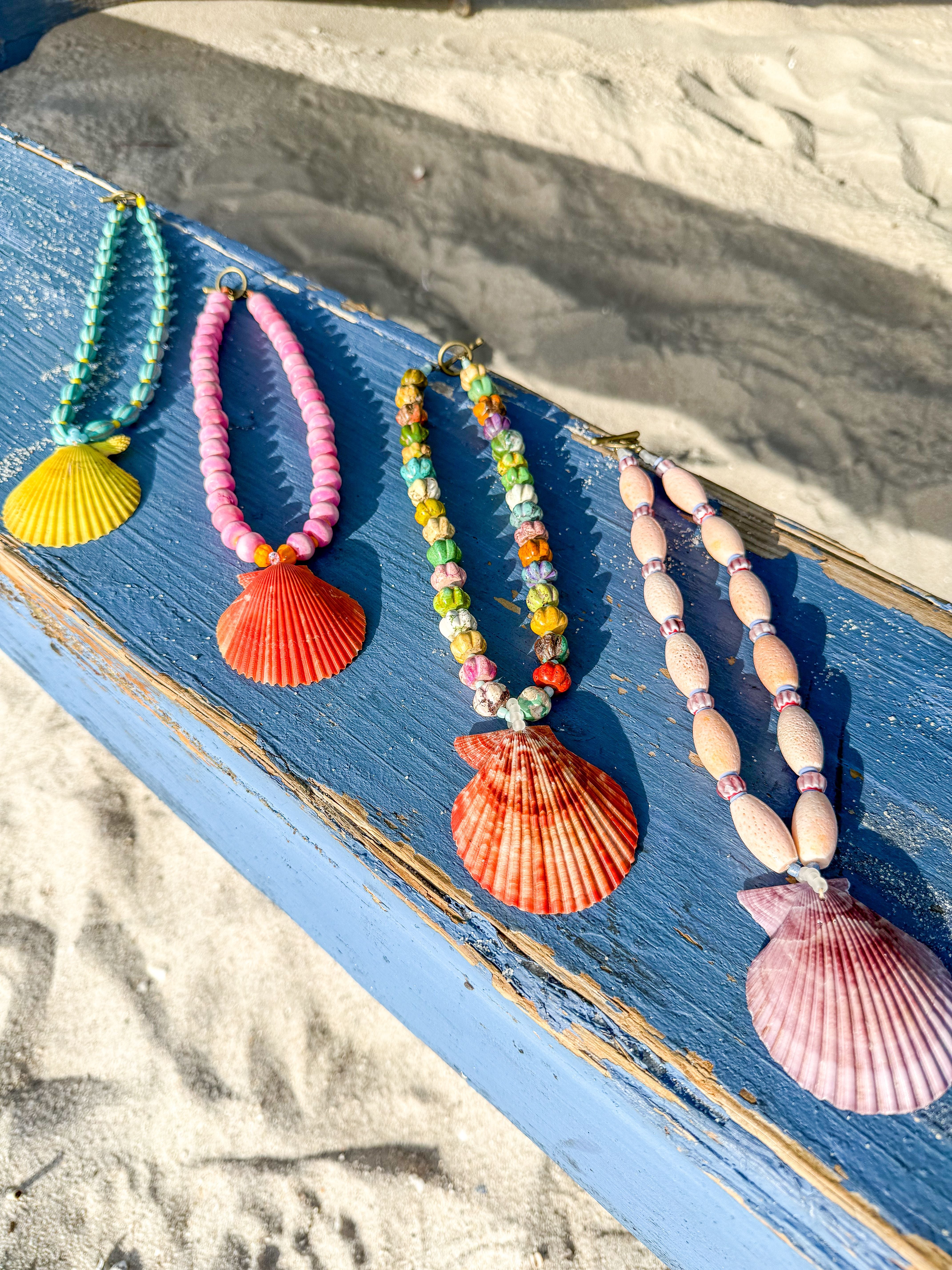 Classic Shell Necklace | Aqua