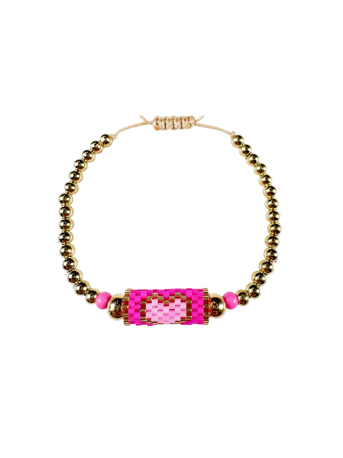 Adjustable Seed Heart Bracelet | Pink | Final Sale
