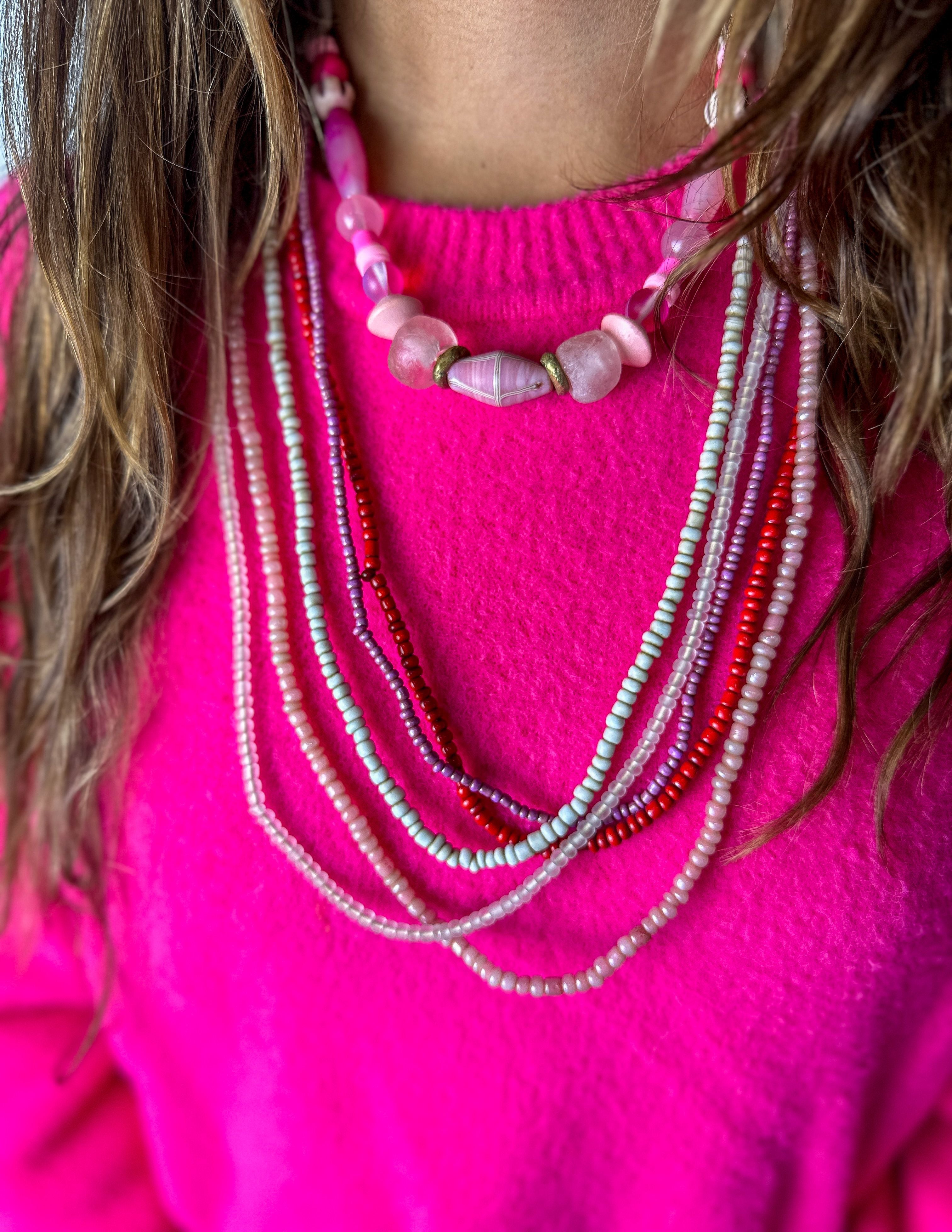 Slim Choker Necklace | Pink