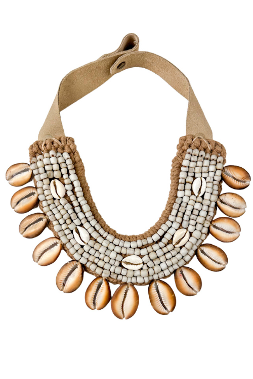 Cowrie Collar Necklace | Gray