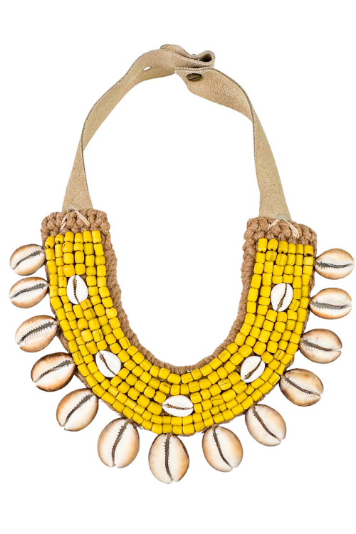 Cowrie Collar Necklace | Yellow