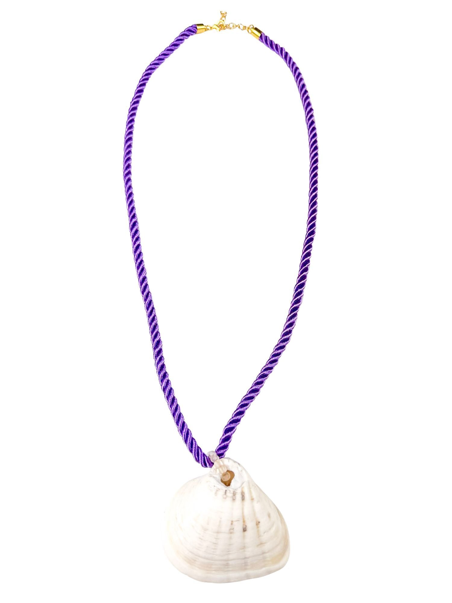 Rope Shell Necklace | Purple | Final Sale