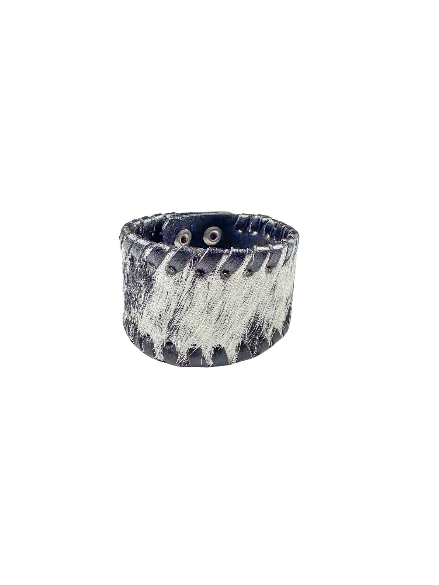Horse Hair Cuff Bracelet | Black + White
