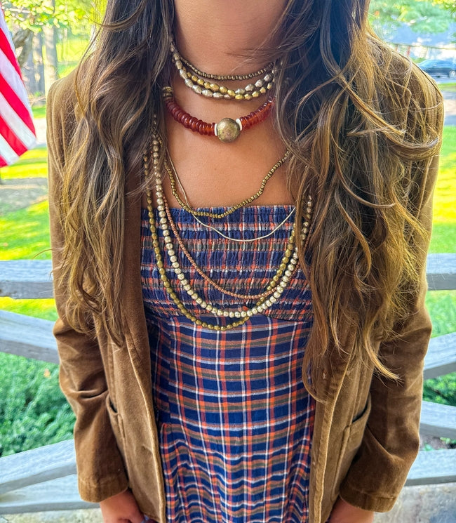 Classic Glass Necklace | Amber