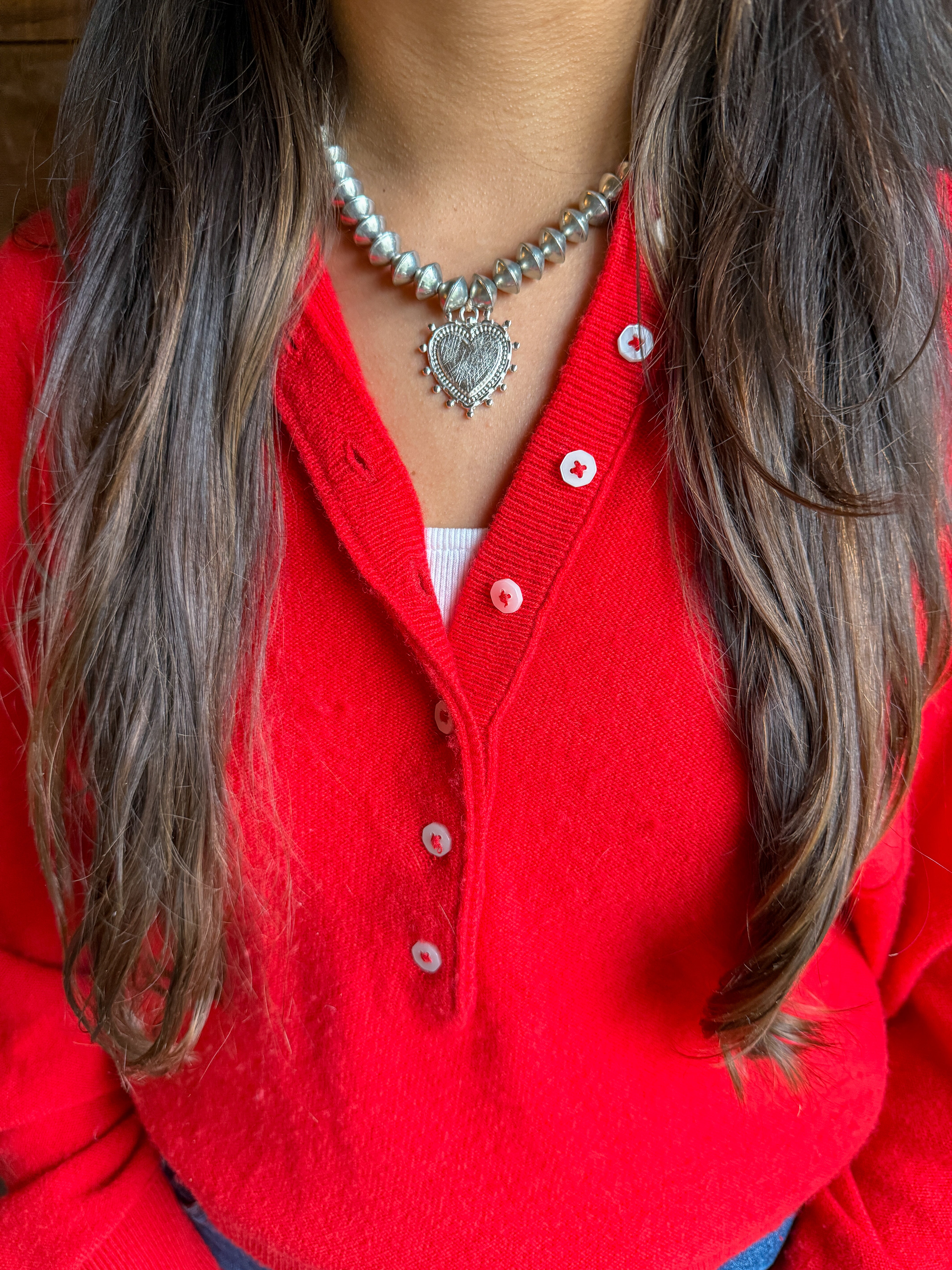 Slim Heart Necklace | Silver