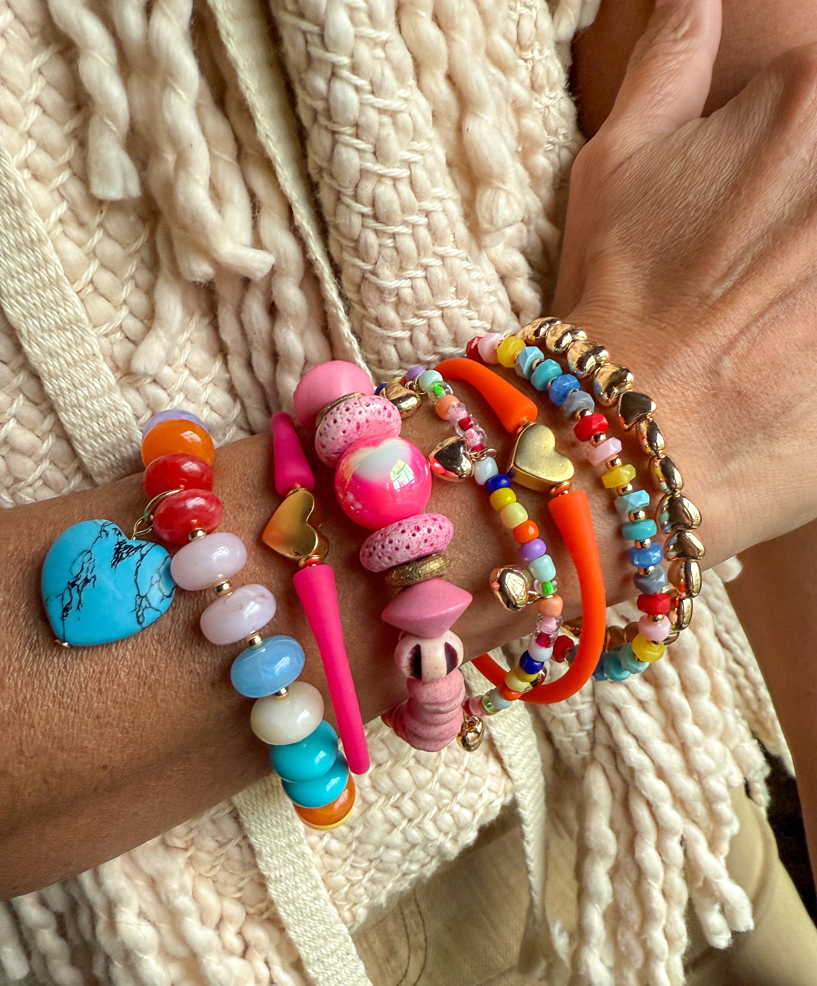 Heart Charm Bracelet | Multi | Final Sale