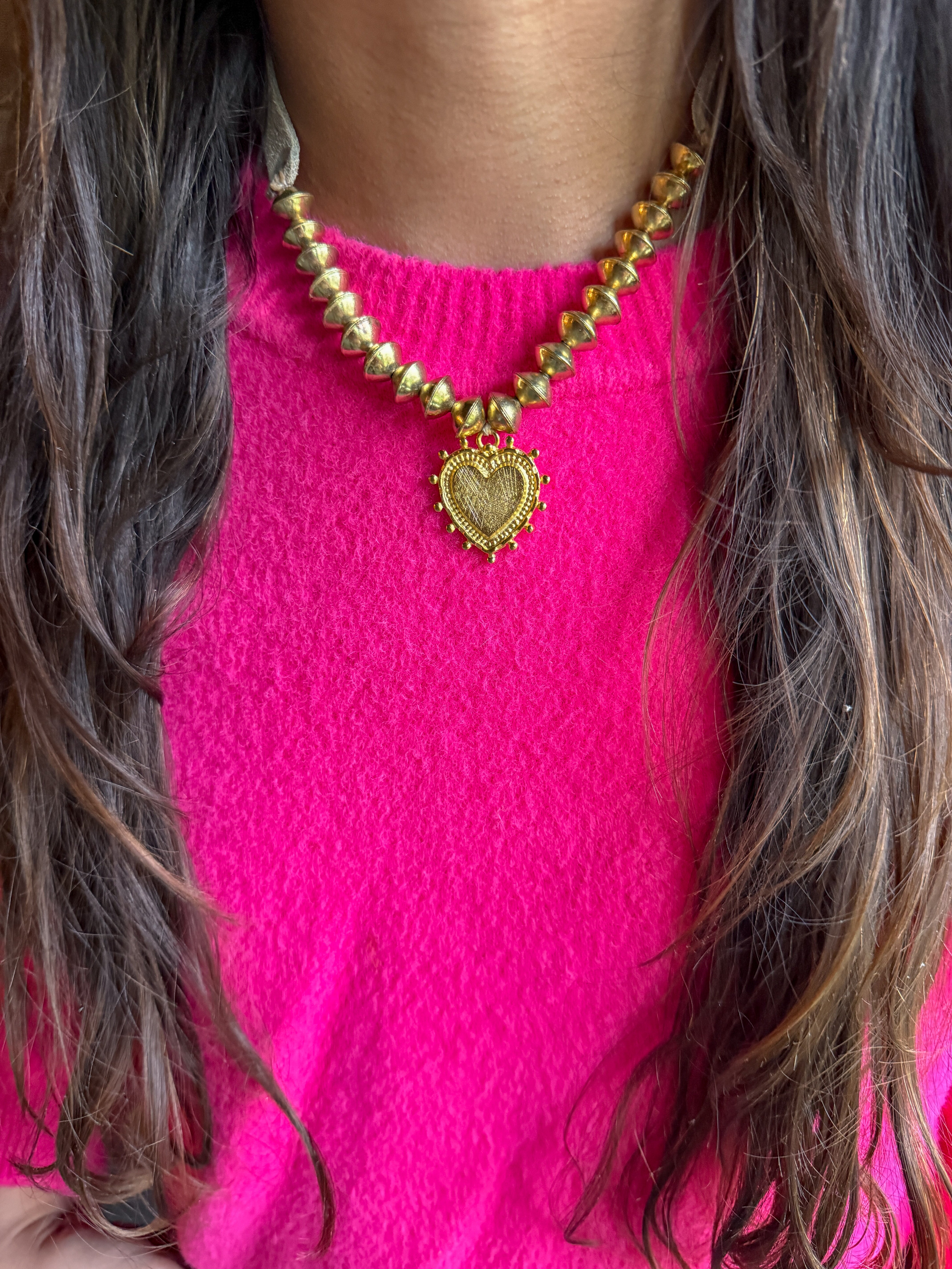 Slim Heart Necklace | Gold