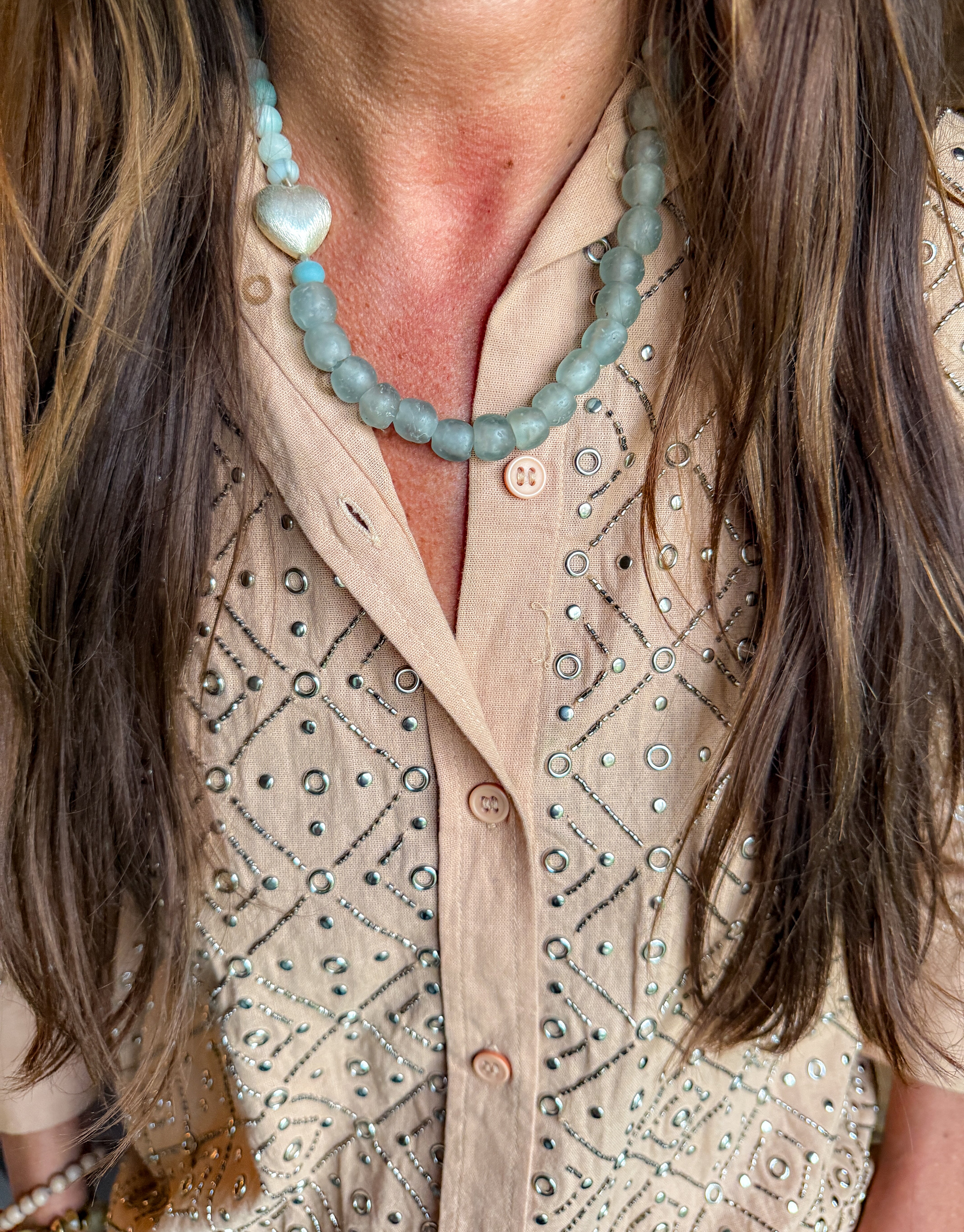 Classic Heart Necklace | Gray | Final Sale