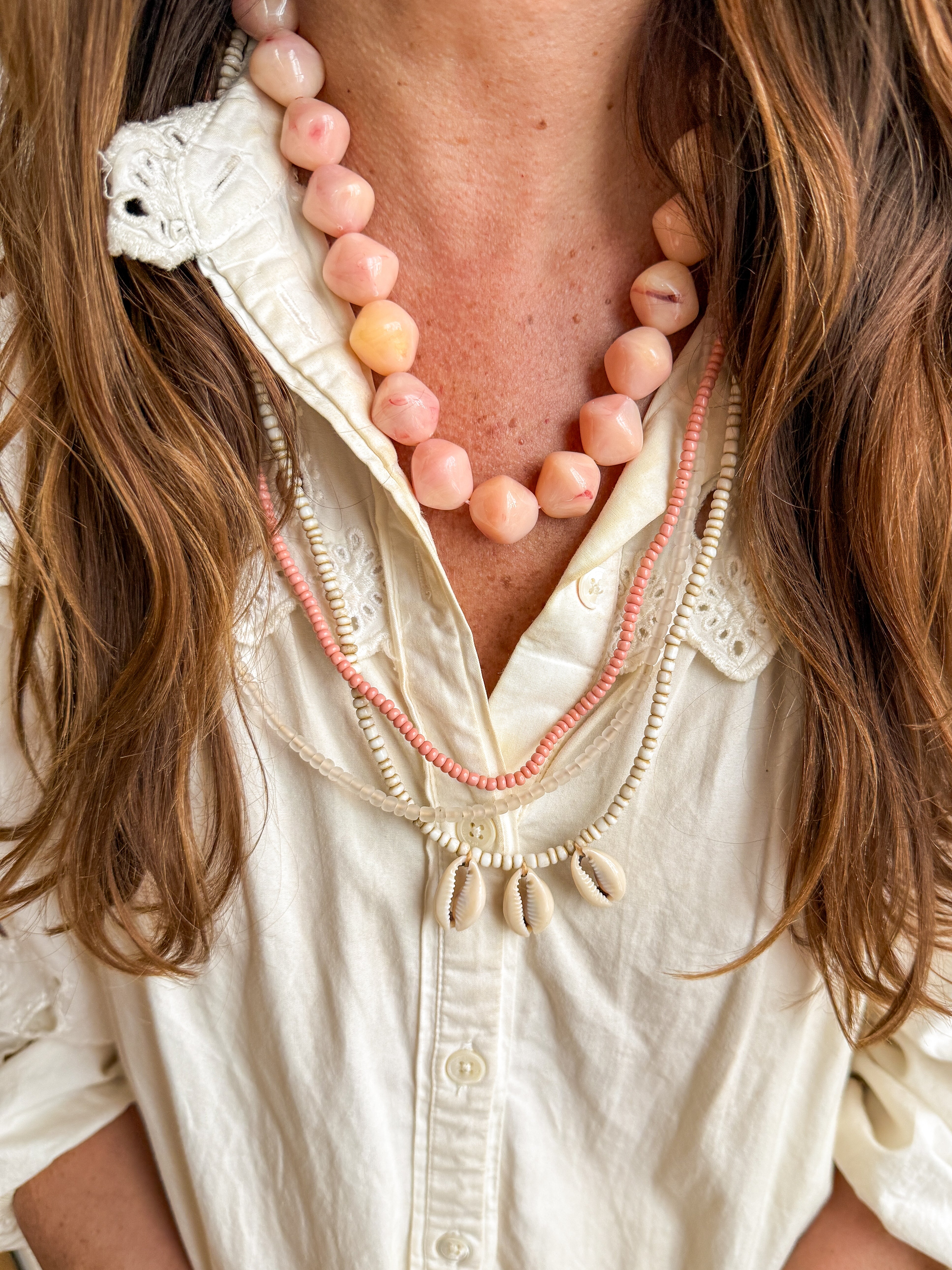 Layer Necklace Set | Coral Cowrie
