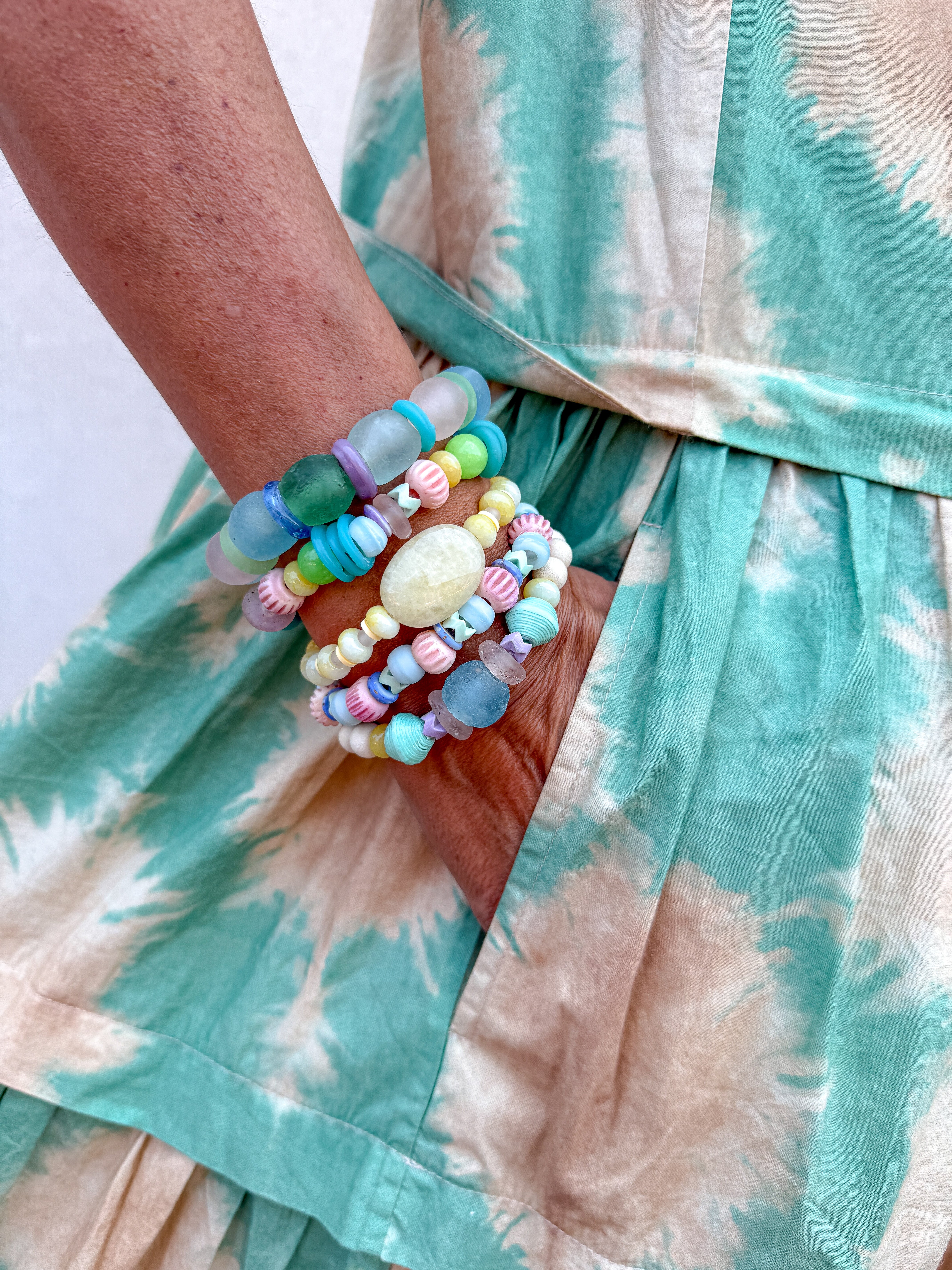 Intricate Stack Bracelet | Pink