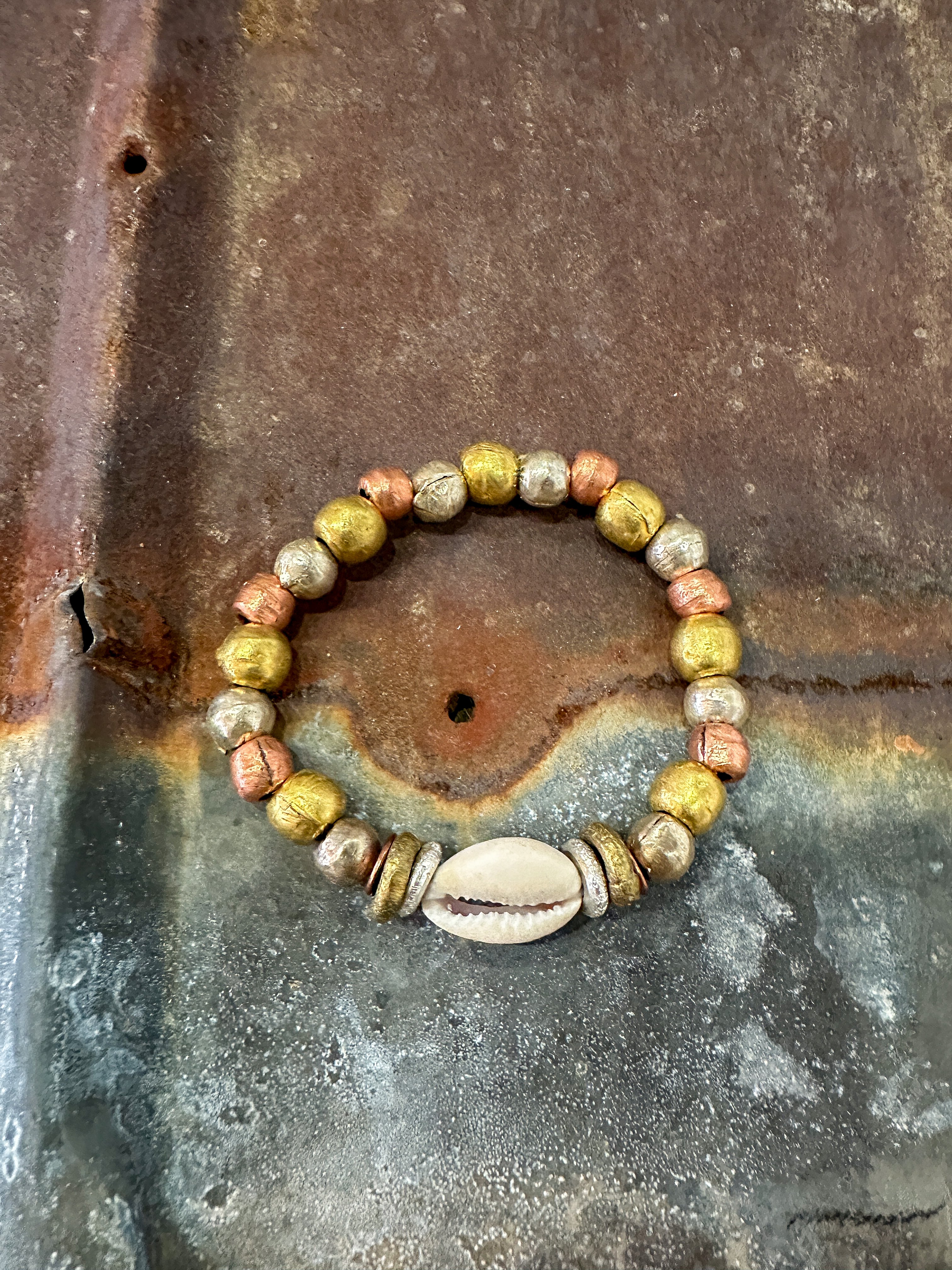 Metal Stack Bracelet | Cowrie