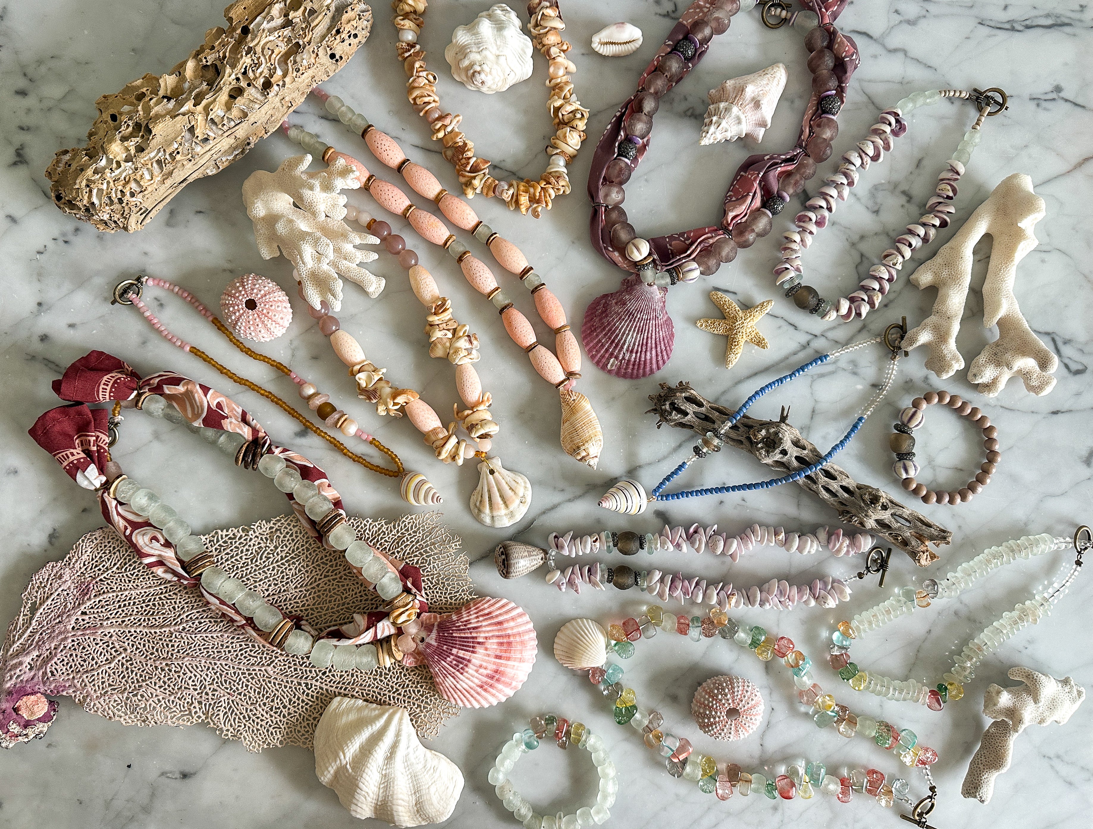 Seed Shell Necklace | Blush