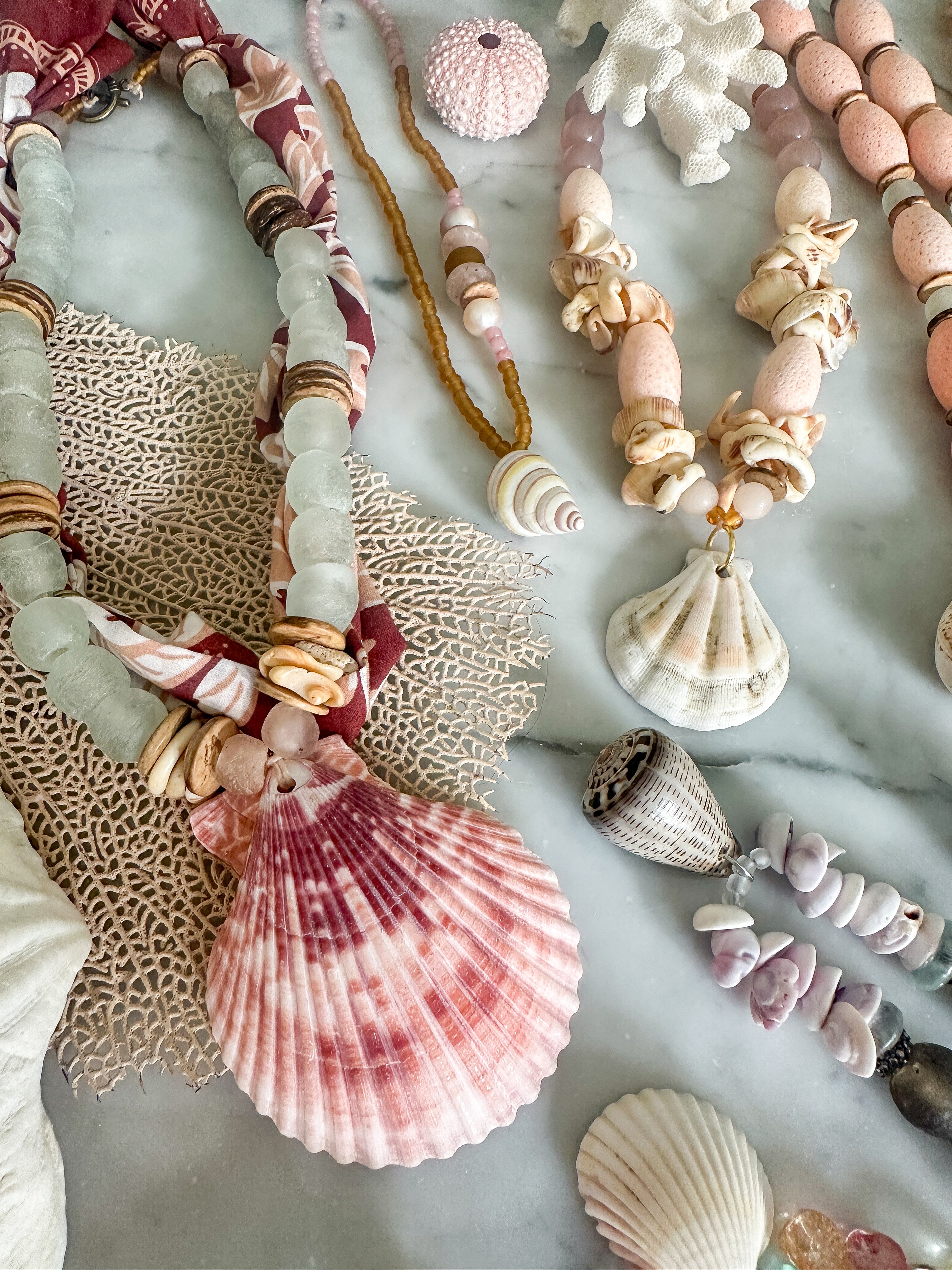 Seed Shell Necklace | Blush