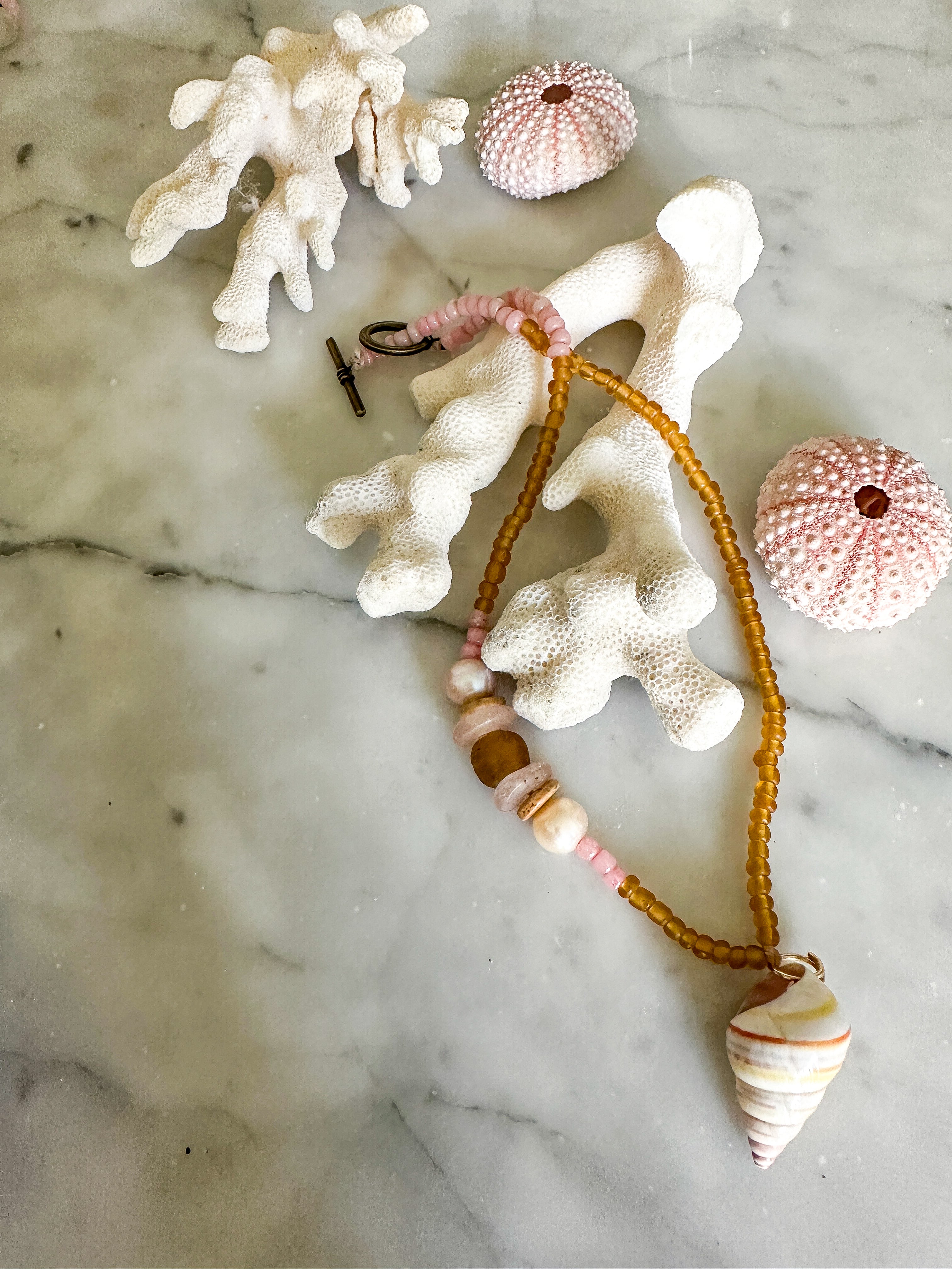 Seed Shell Necklace | Blush
