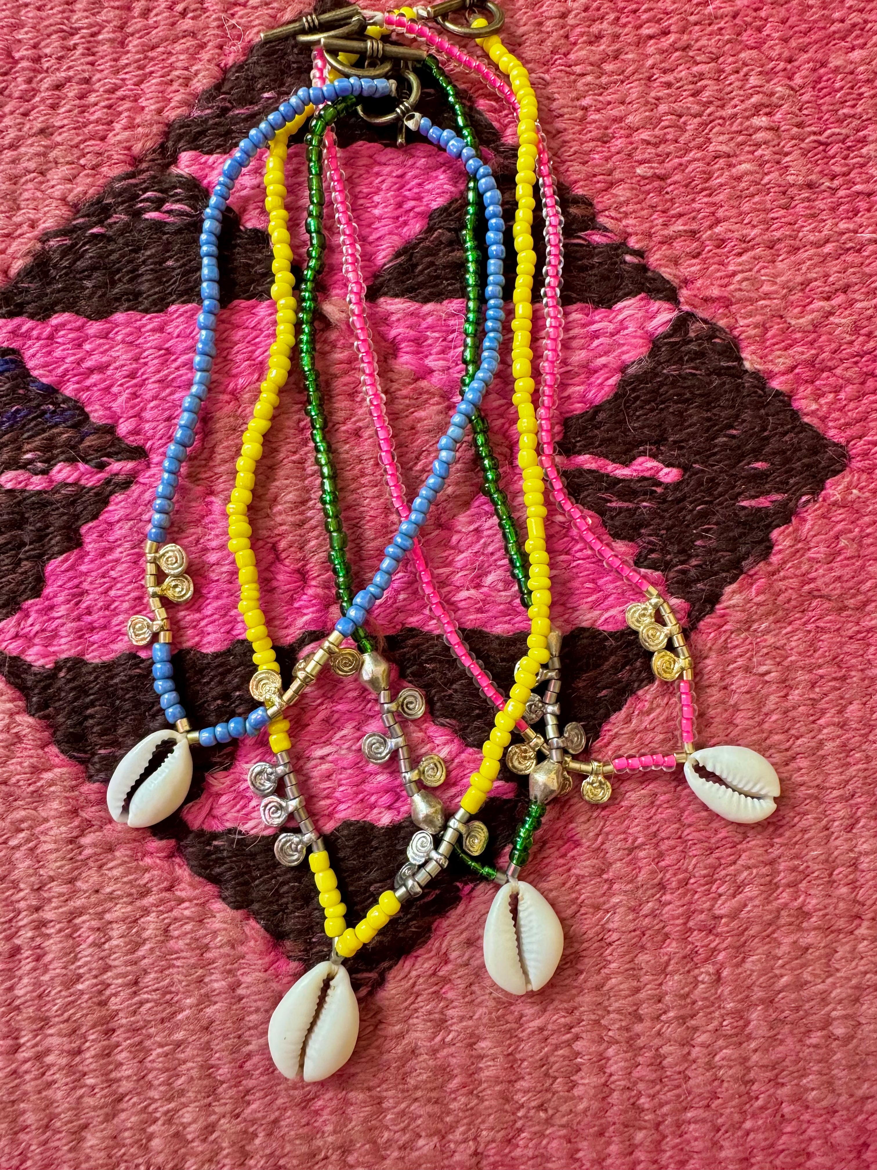 Seed Cowrie Necklace | Yellow