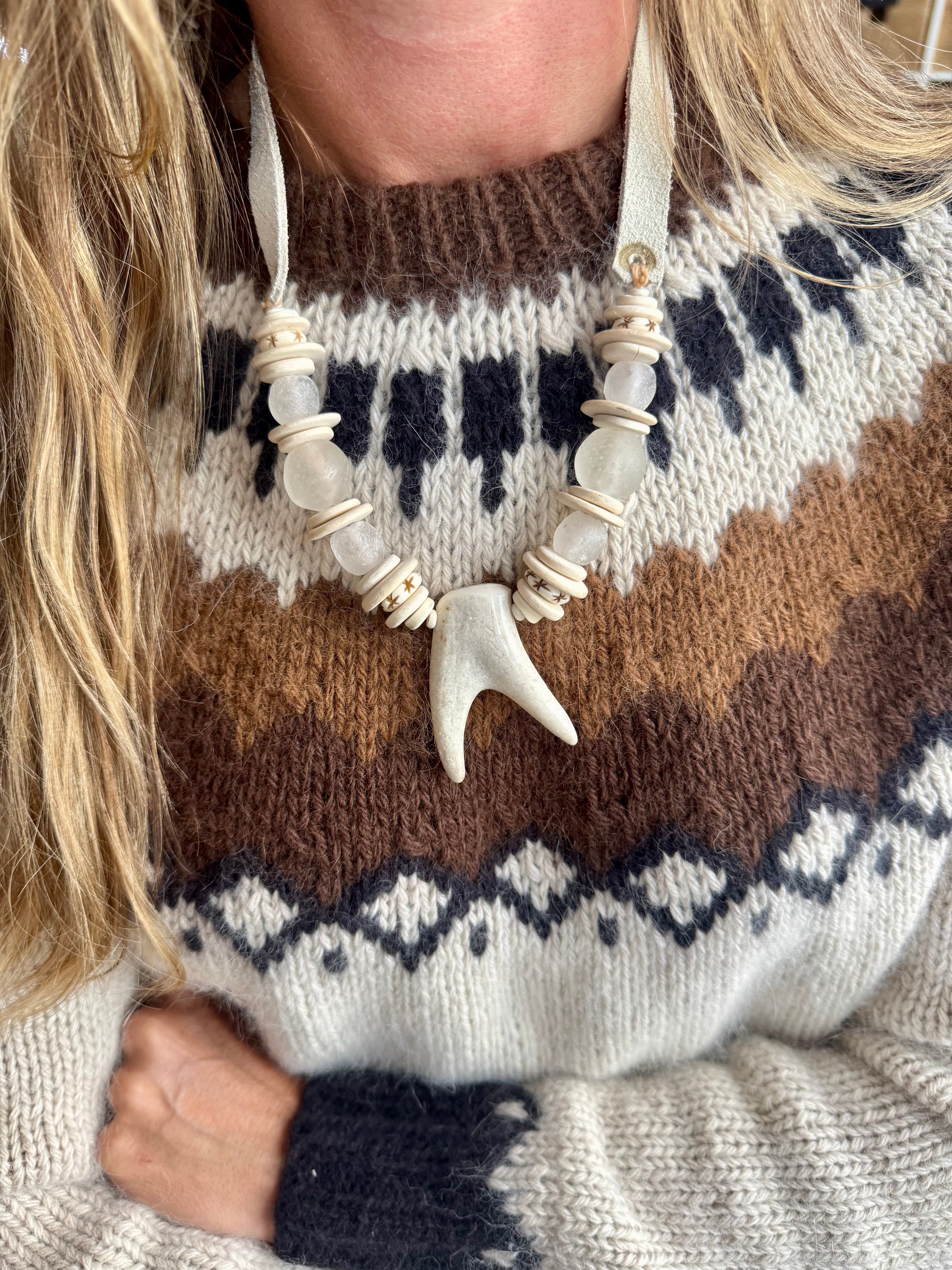 Slim Antler Necklace | Mist