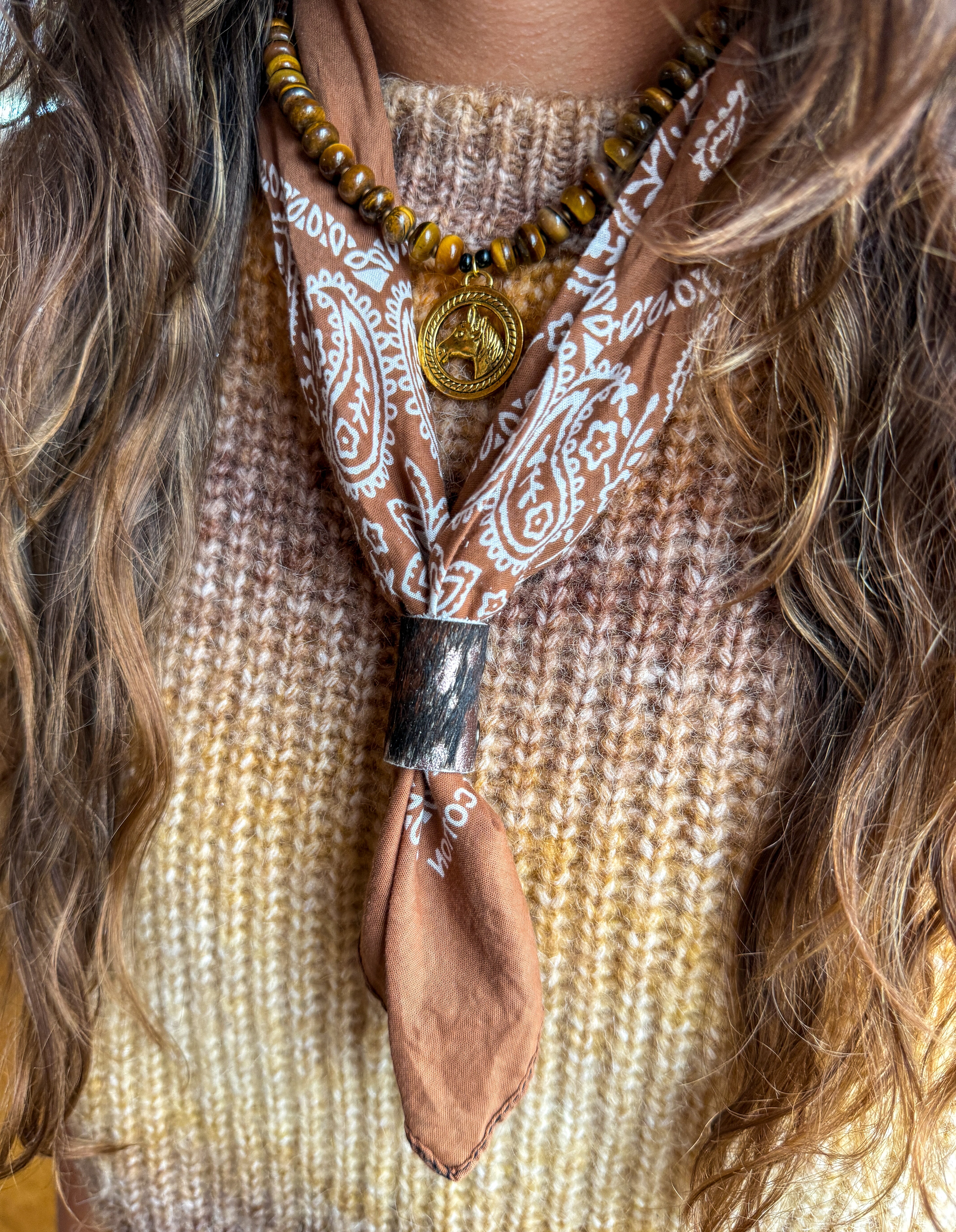 Classic Horse Necklace | Brown Equestrian