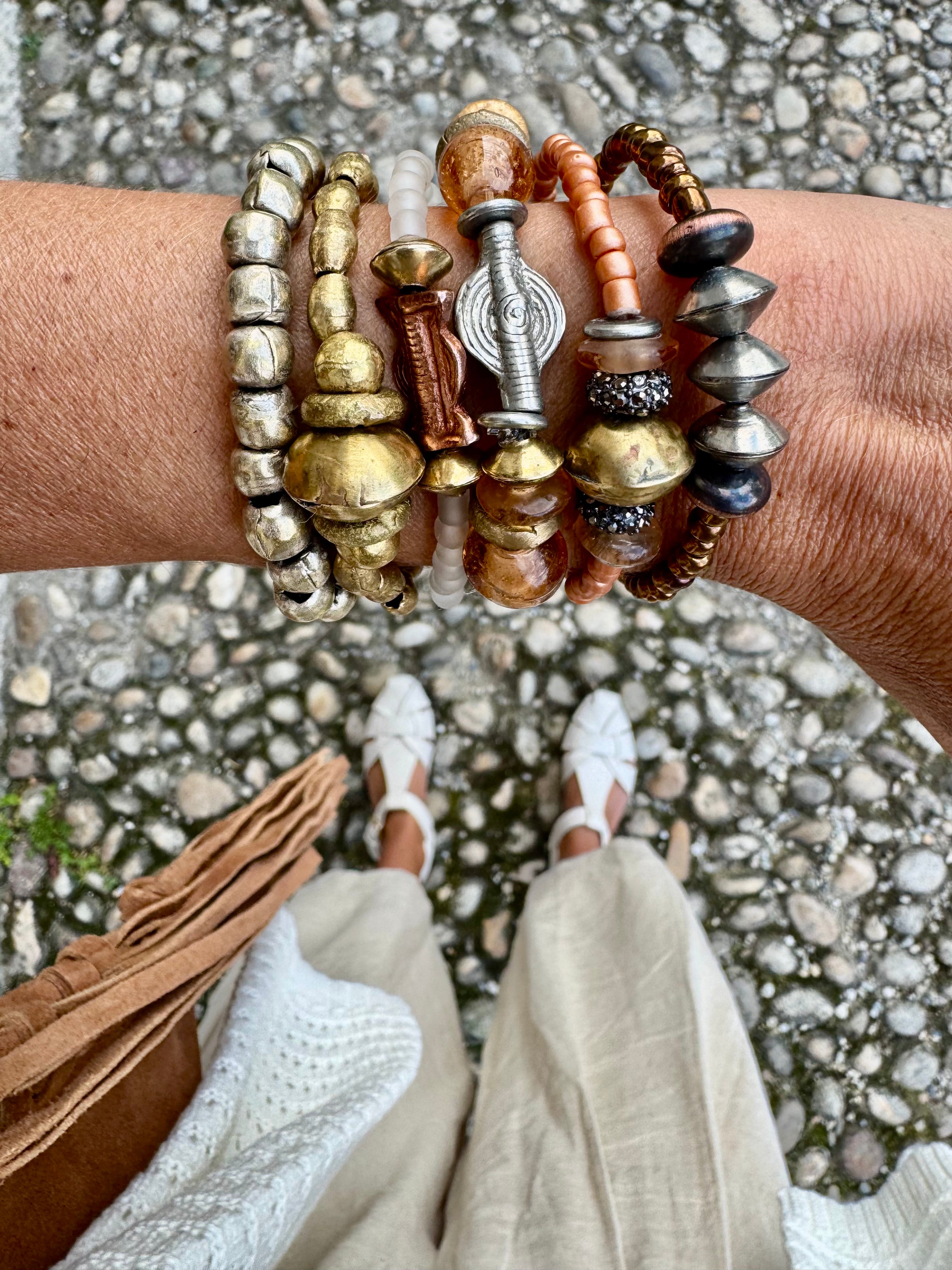 Simple Seed Bracelet | Mixed Metal