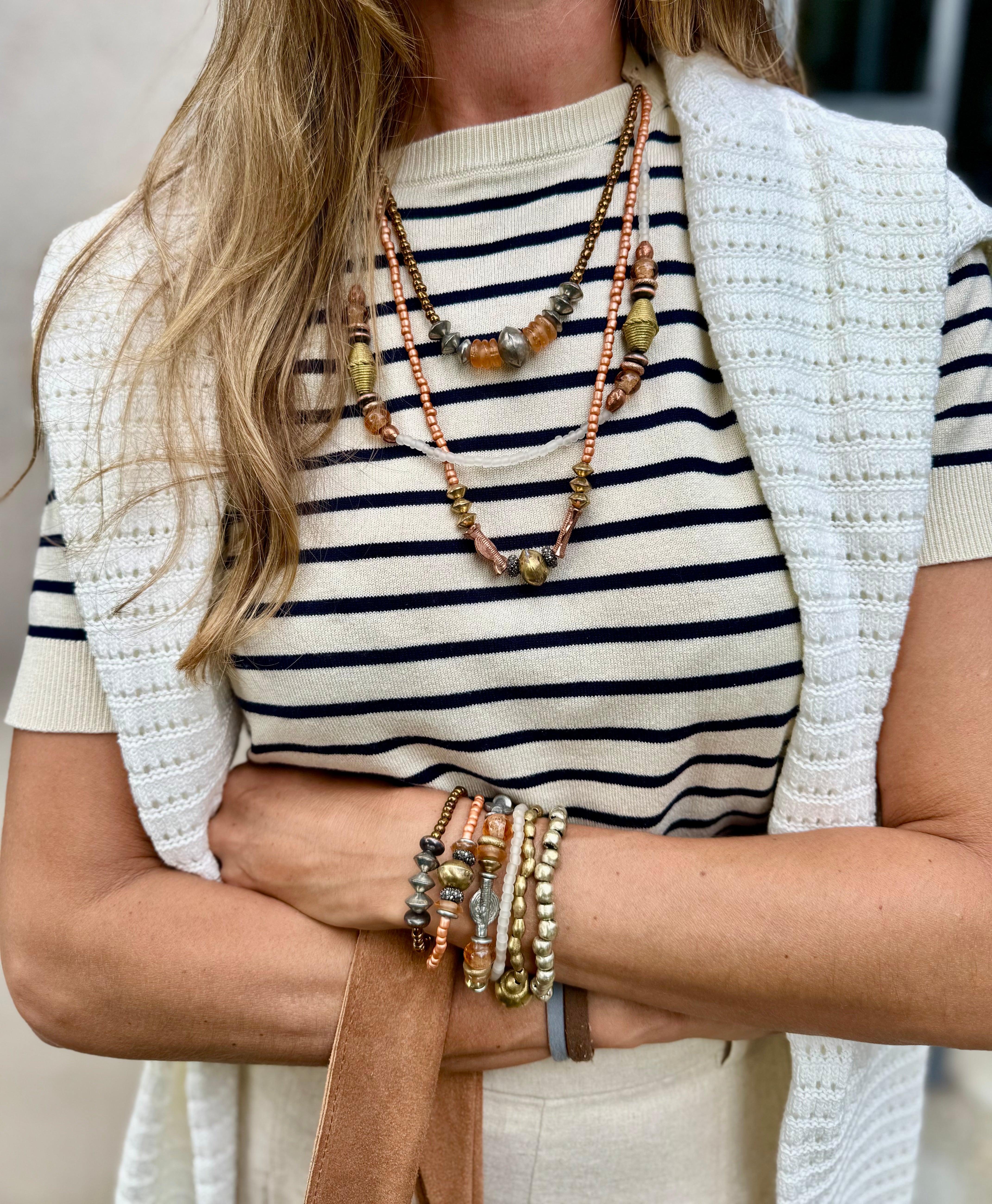 Simple Seed Bracelet | Mixed Metal