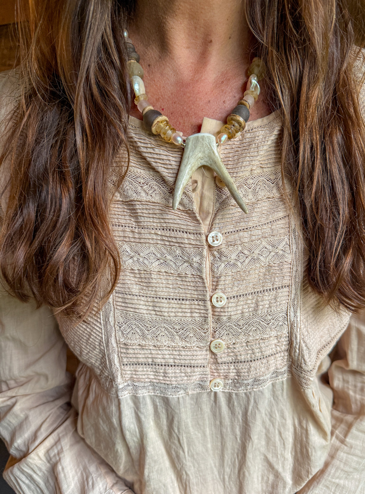 Classic Antler Necklace | Blush
