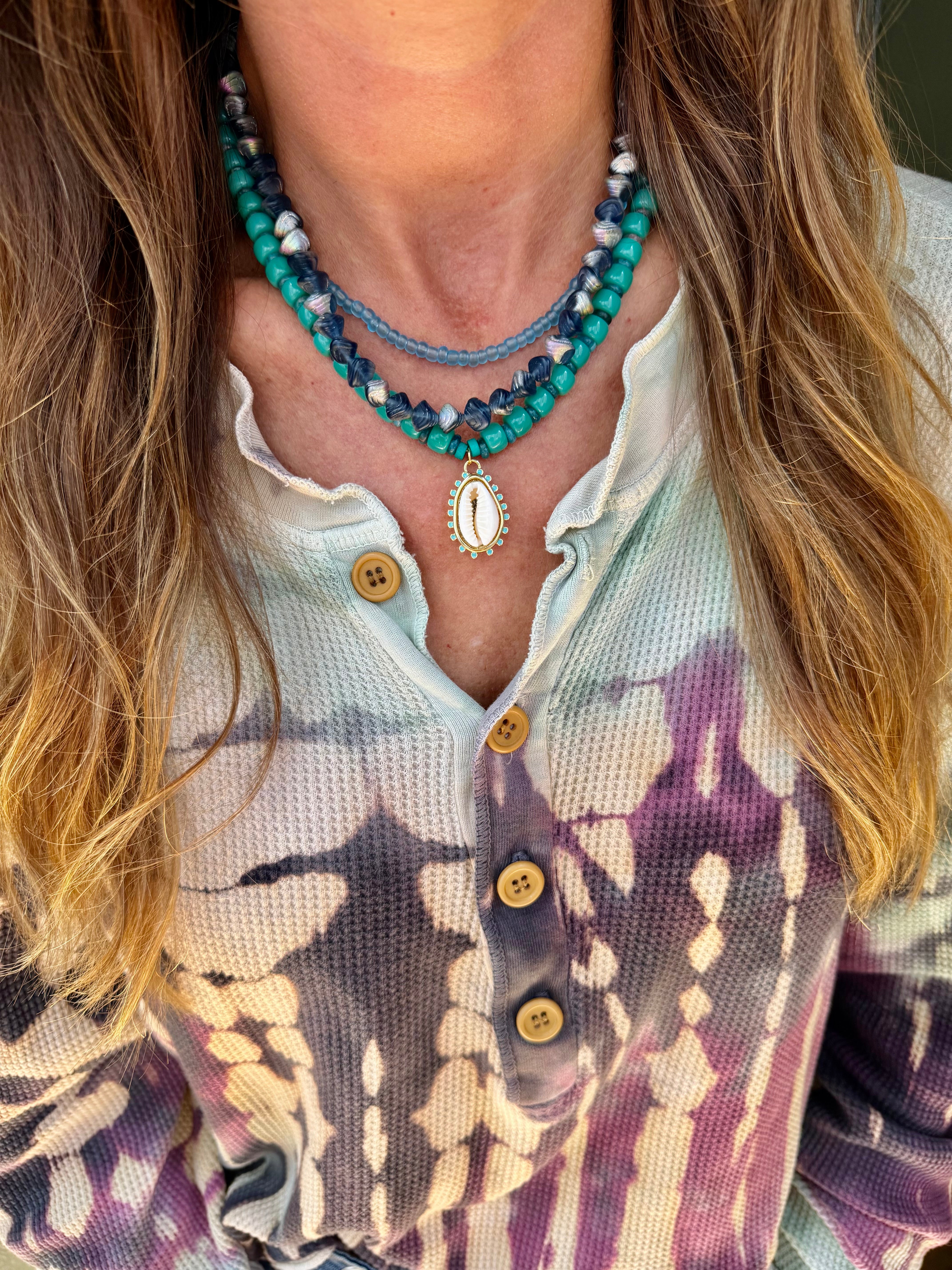 Layered Pendant Necklace | Cowrie Seabreeze