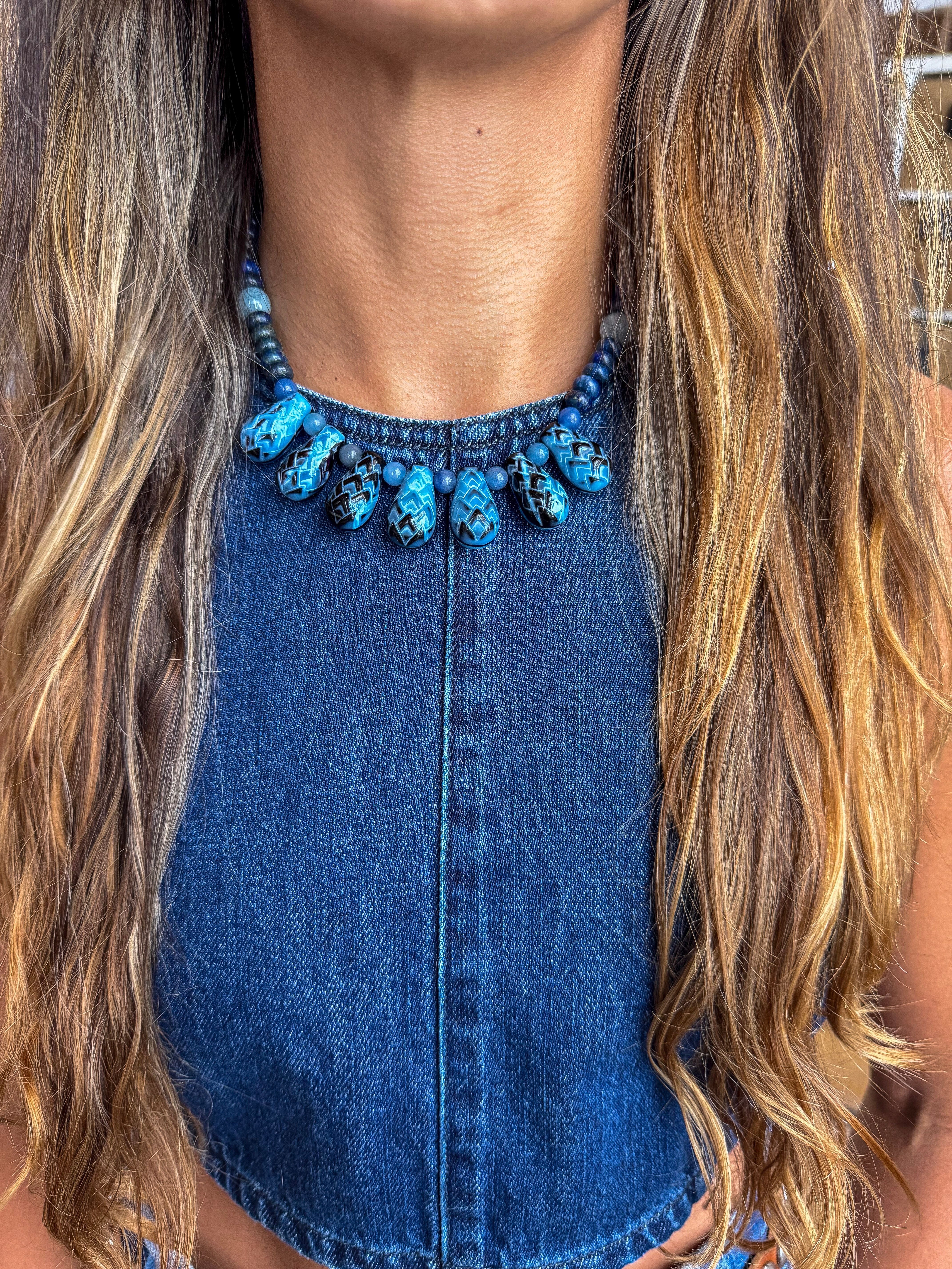 Classic Necklace | Marble Denim