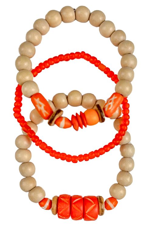 Trio Stack Bracelet Set | Orange