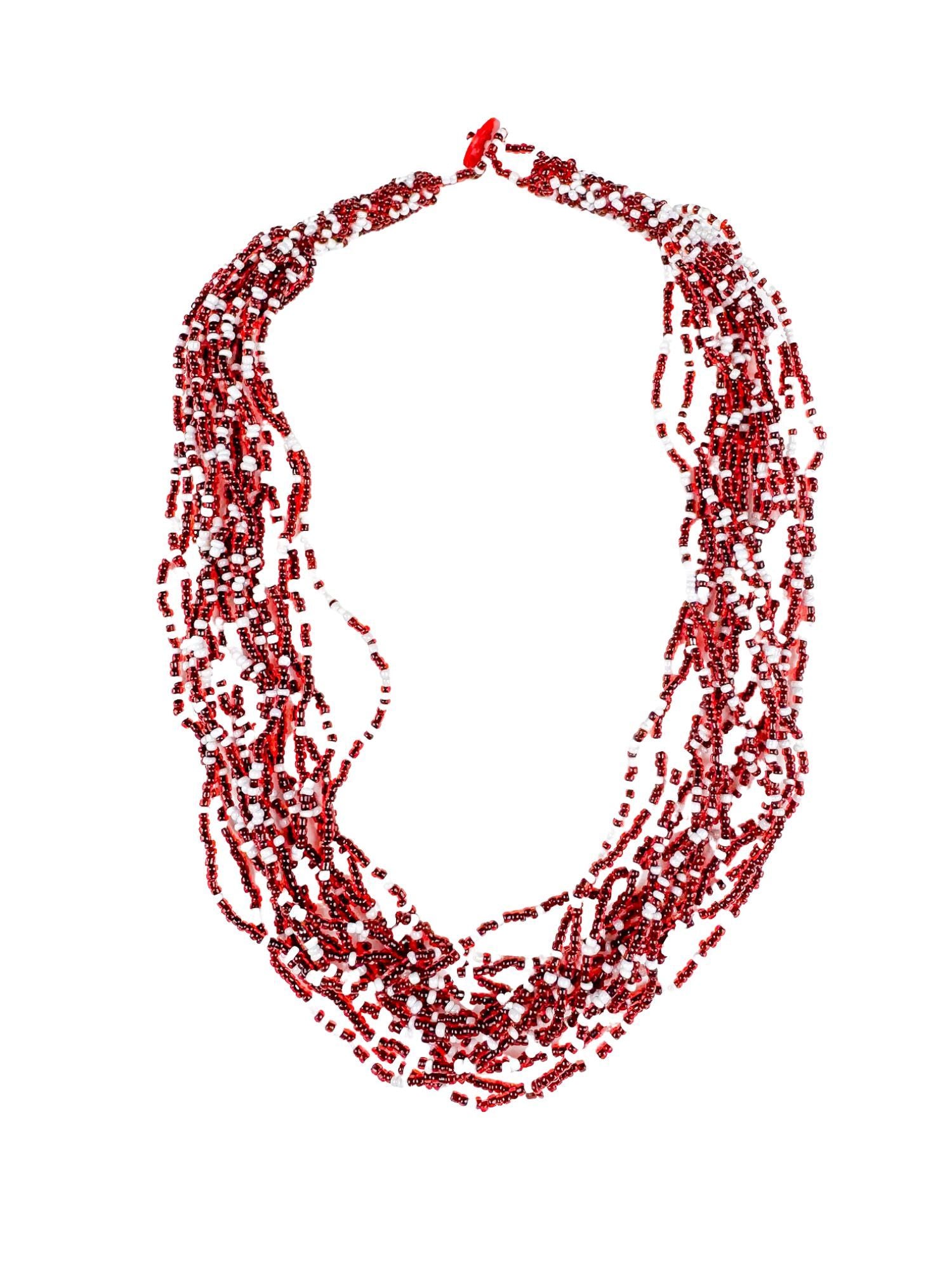 Layering Seed Necklace | Red