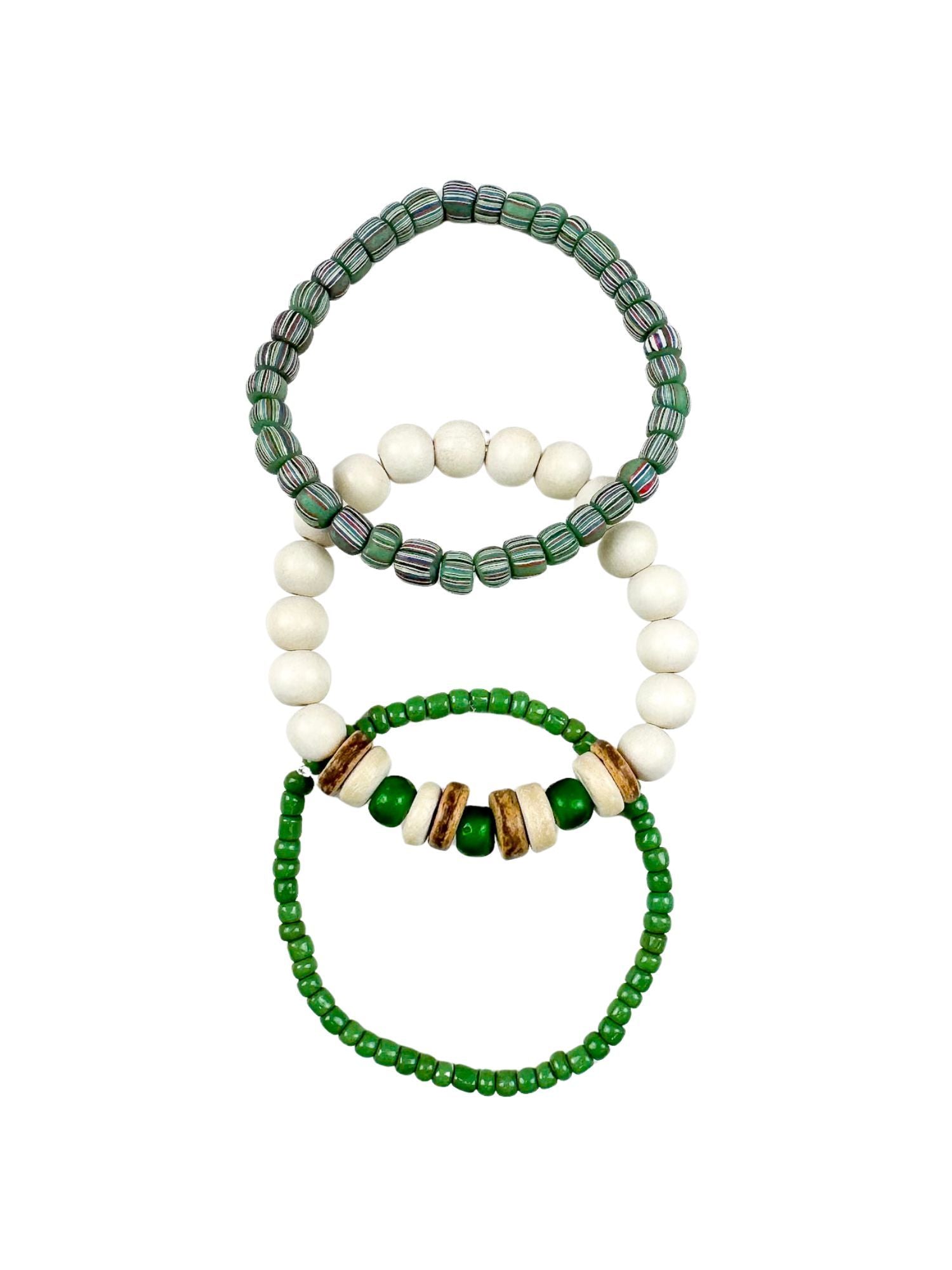 Trio Stack Bracelet Set | Green