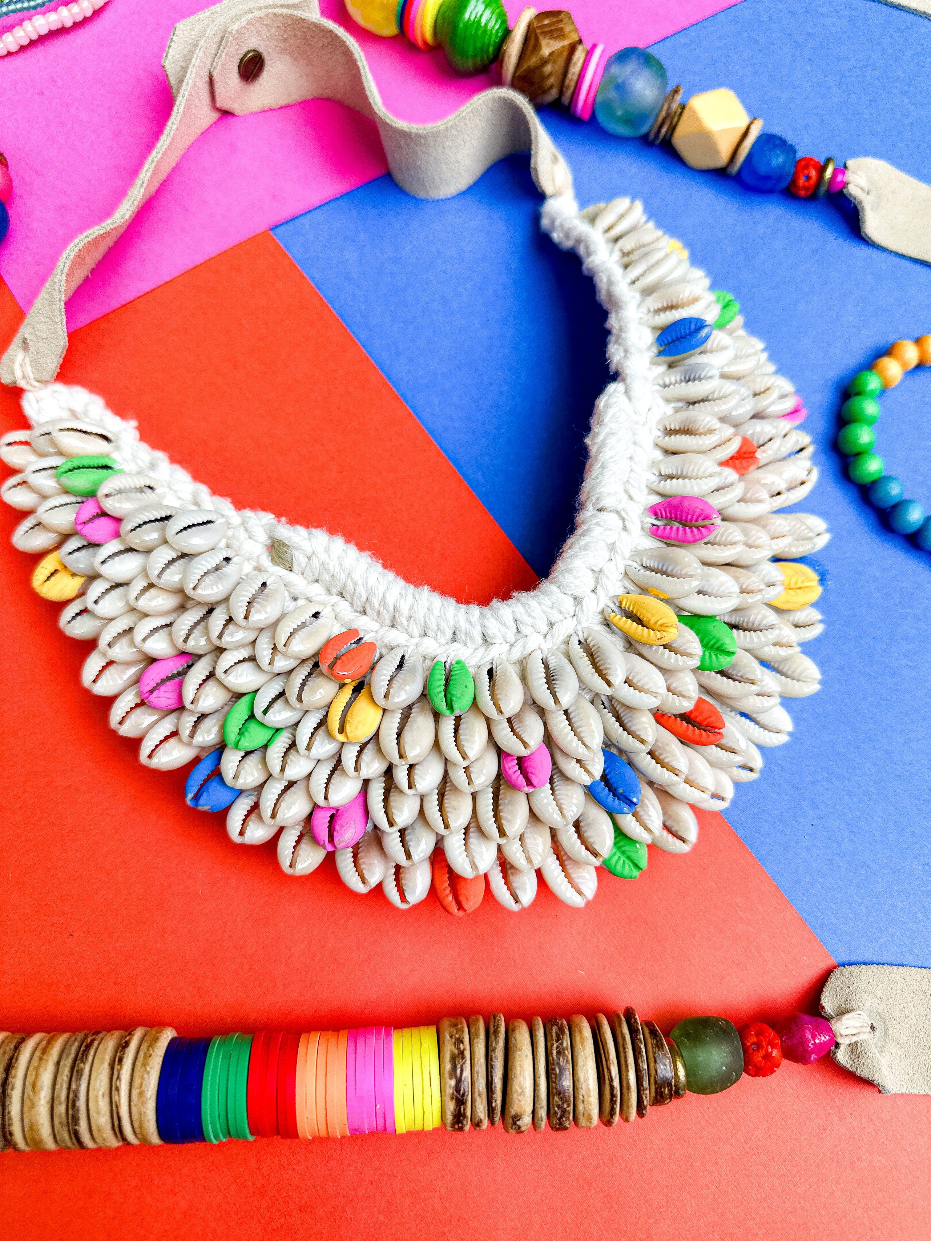 Cowrie Collar Necklace | Colorblock