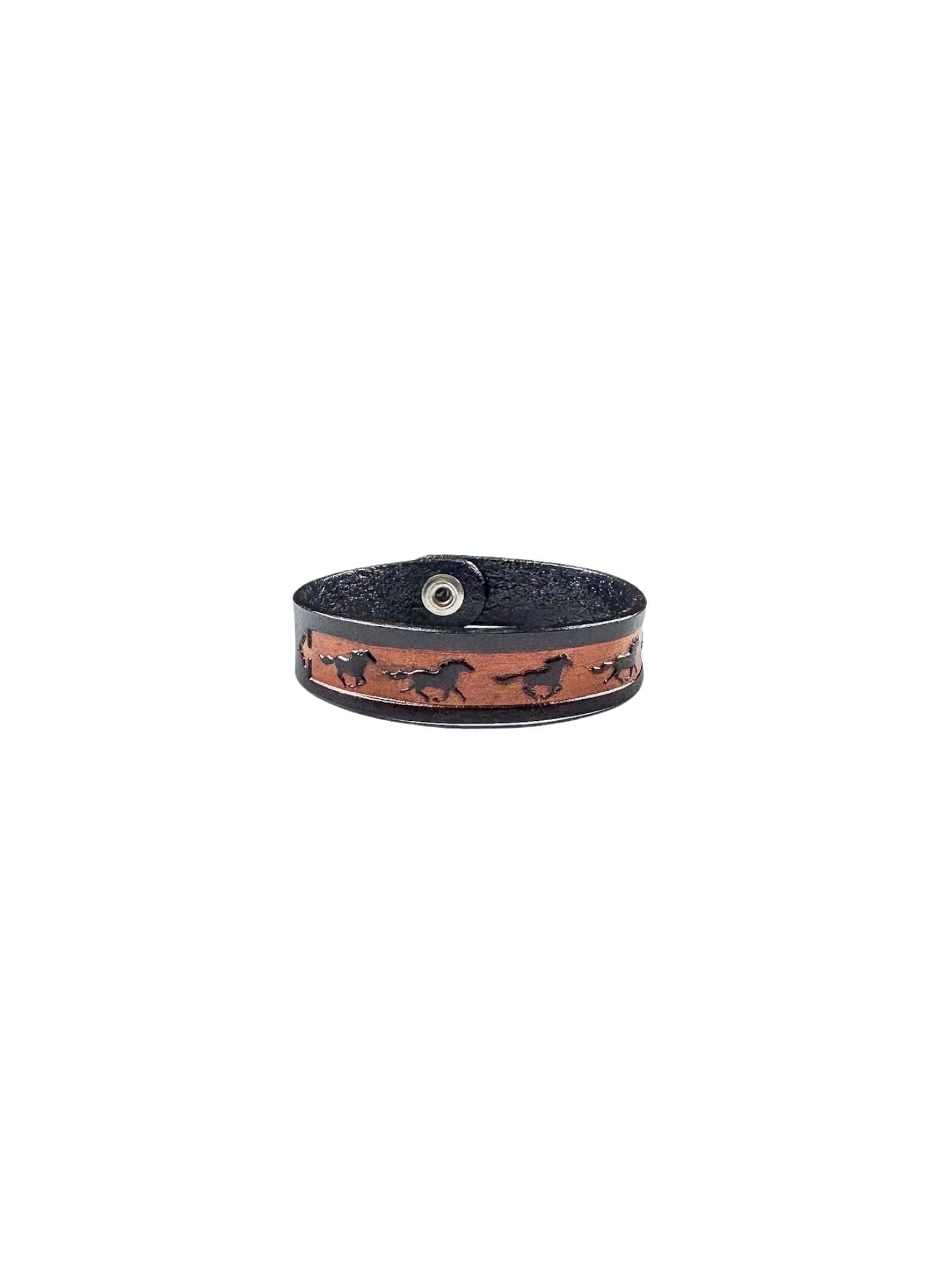 Leather Horse Bracelet | Black