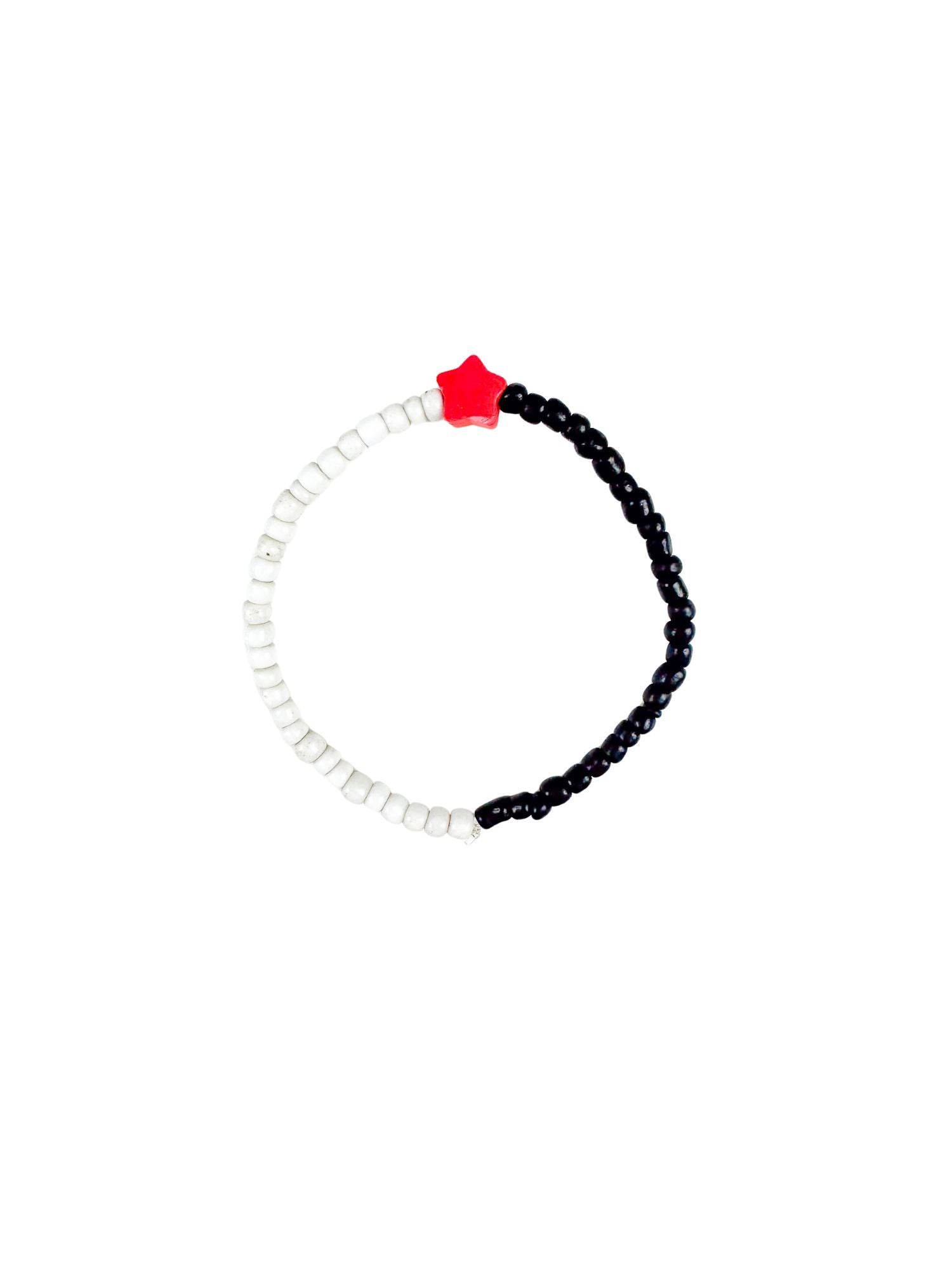 Simple Seed Bracelet | Red + Black