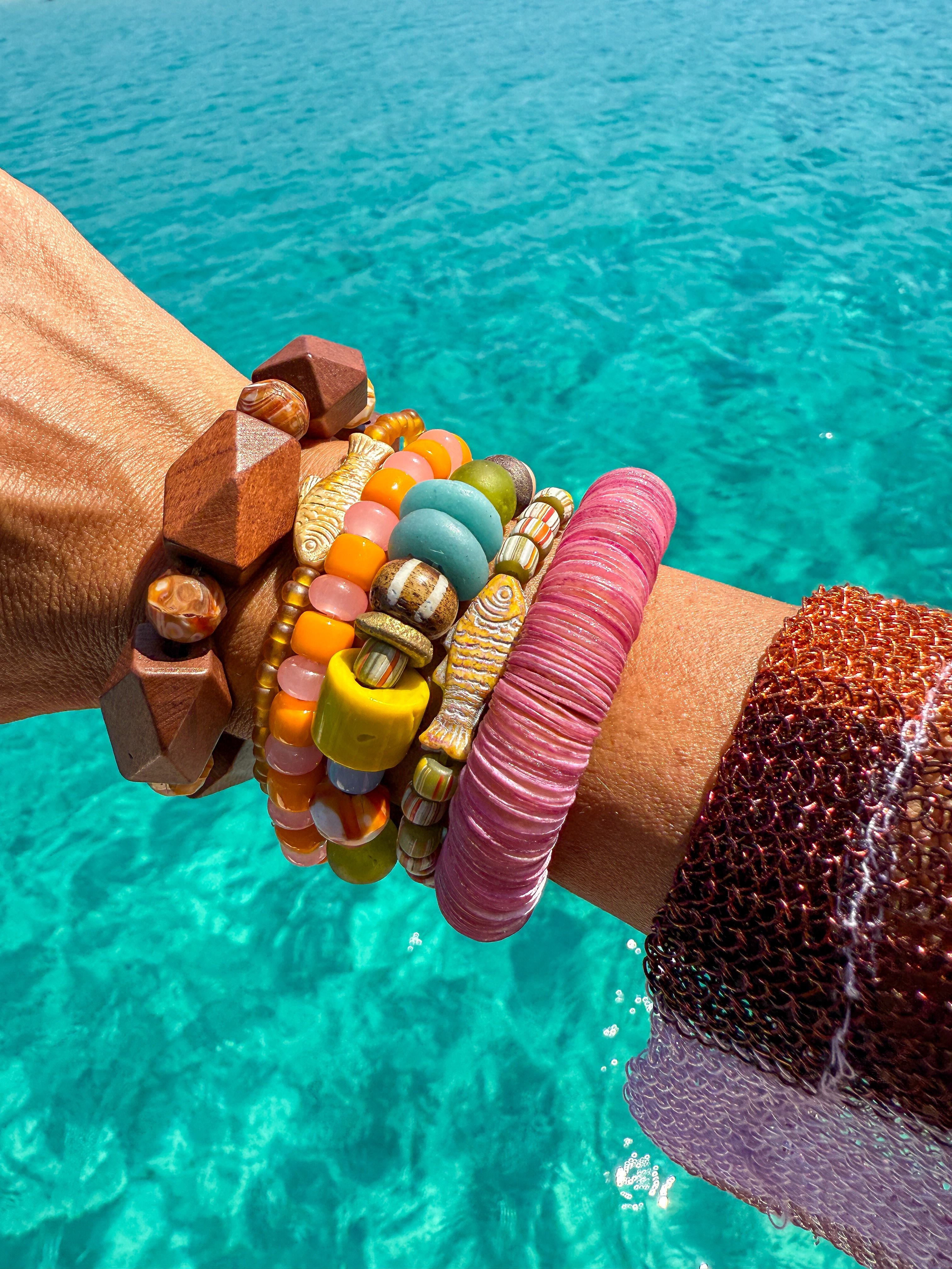 Shell Disc Bracelet | Pink