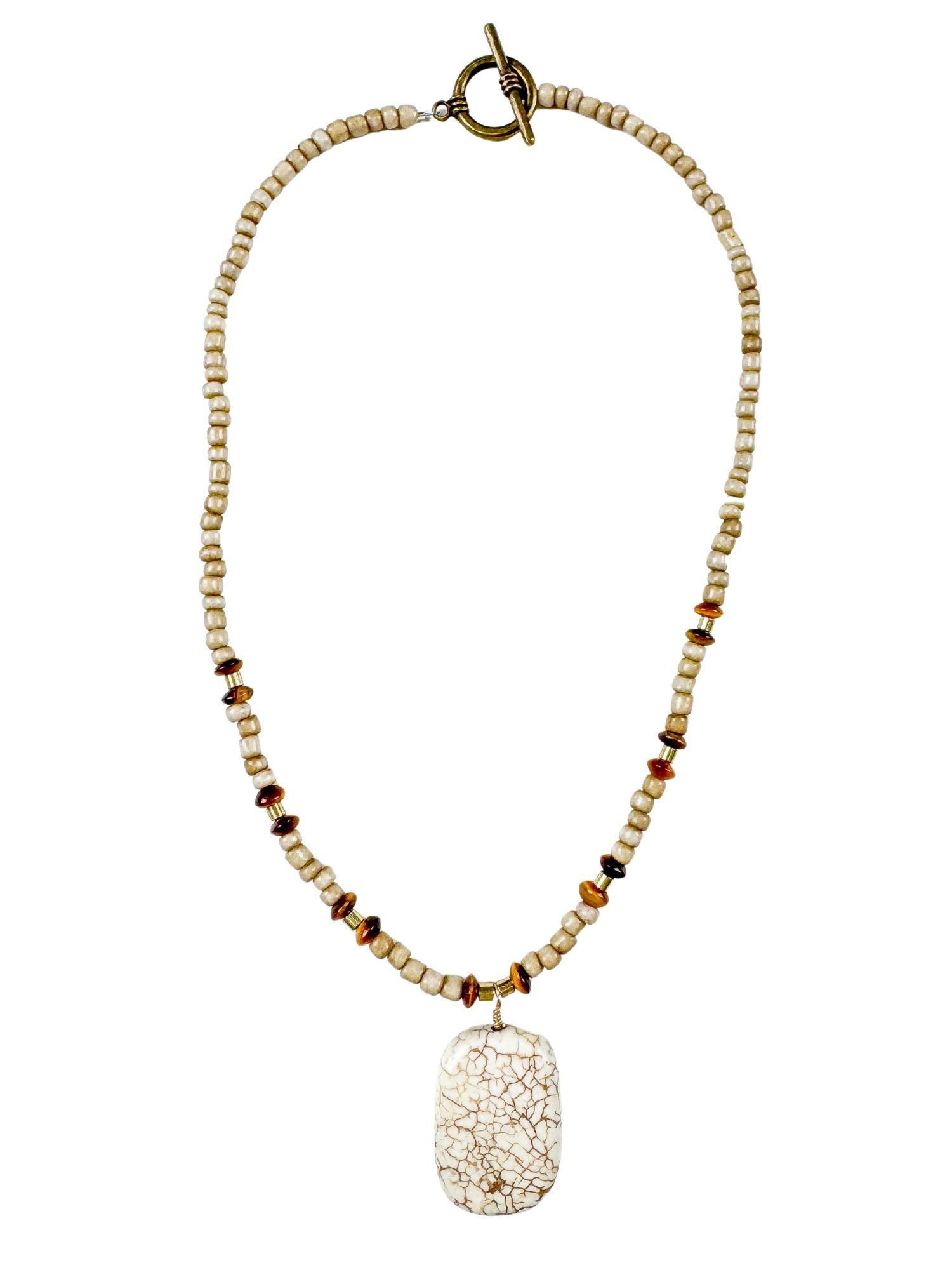 Seed Pendant Necklace | Cream | Final Sale