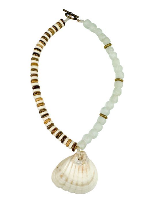 Tribal Shell Necklace | Mist + Camel